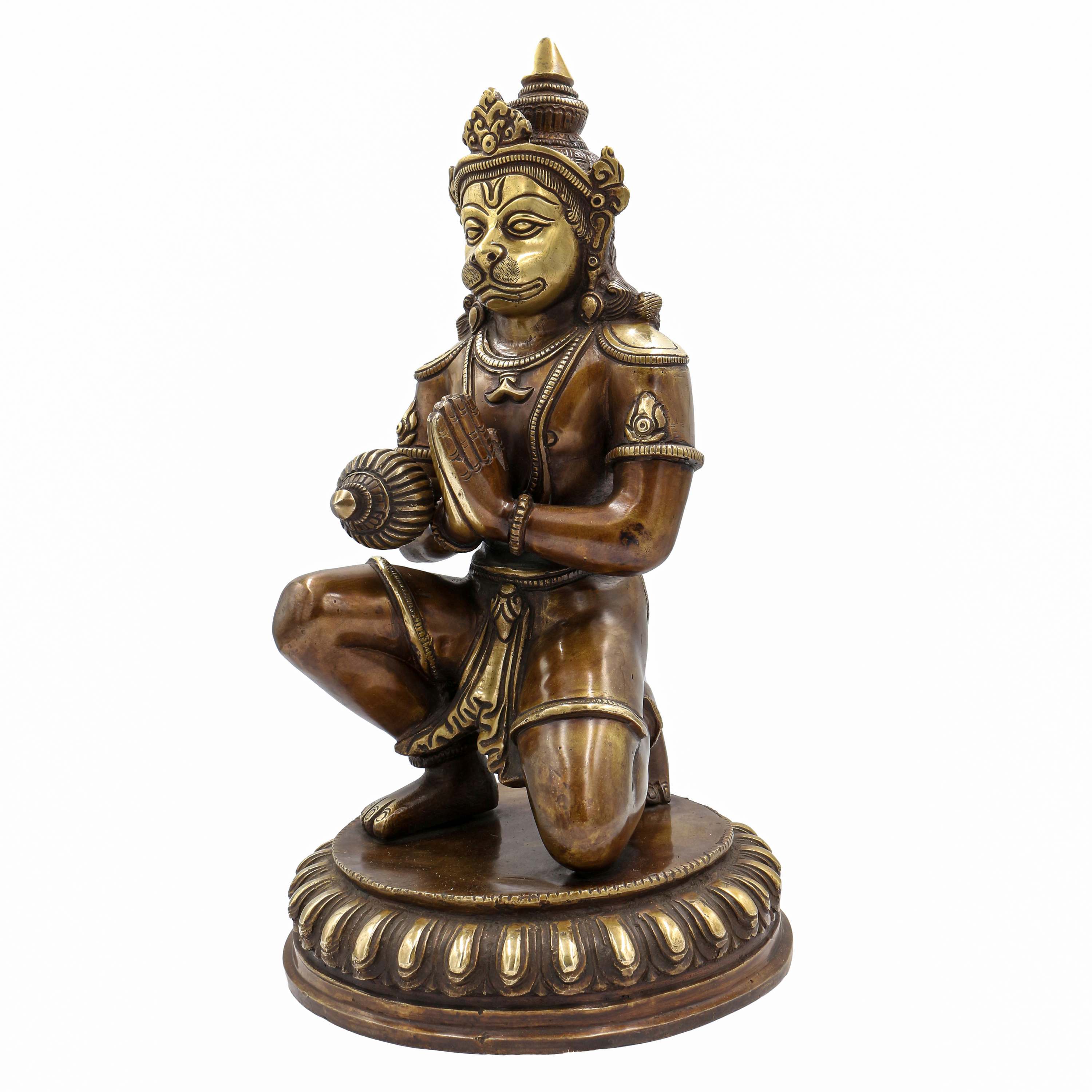 Nepali Statue Of Hanuman, sand Casting, chocolate Oxidized