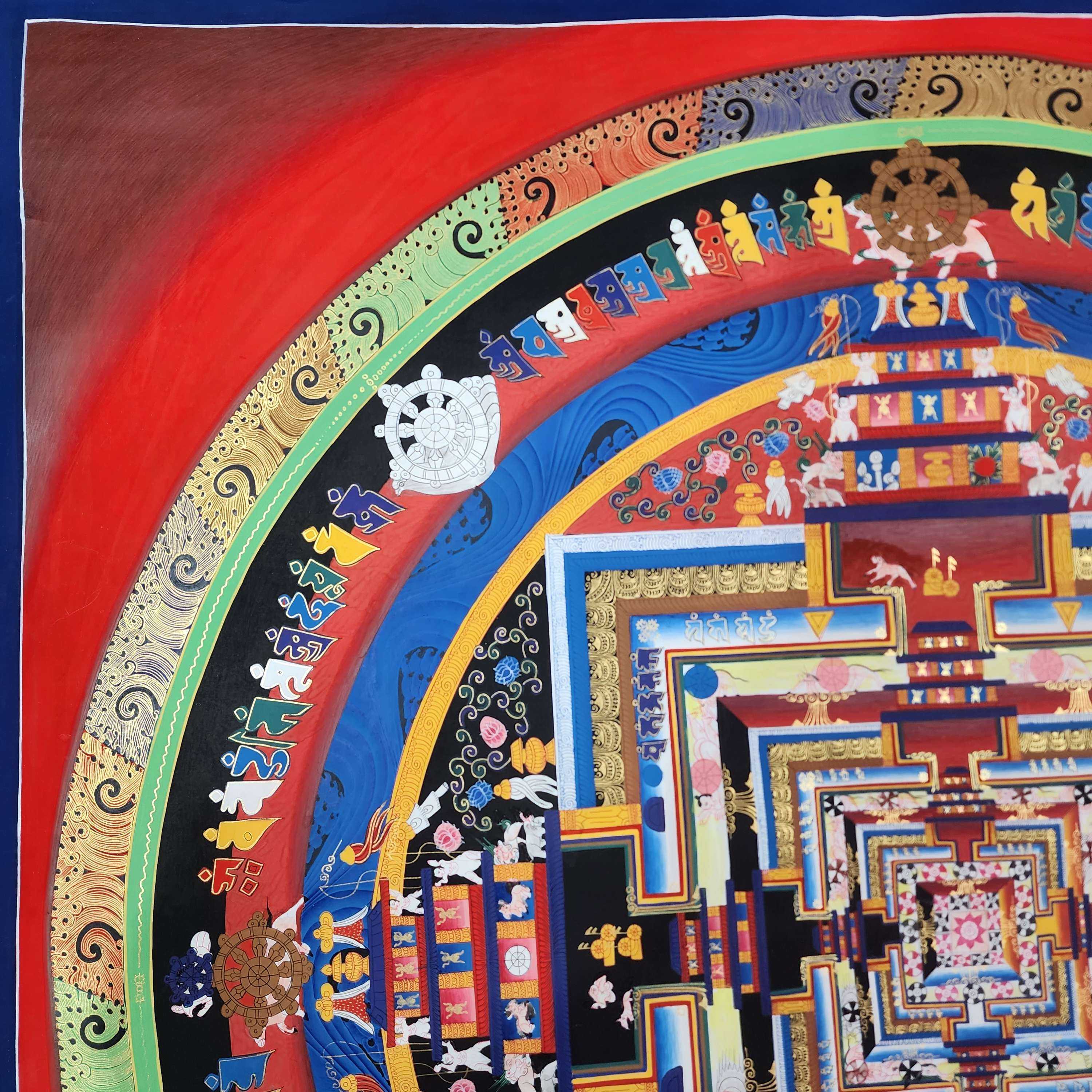 Buddhist Hand Painted Tibetan Thangka <span Style=