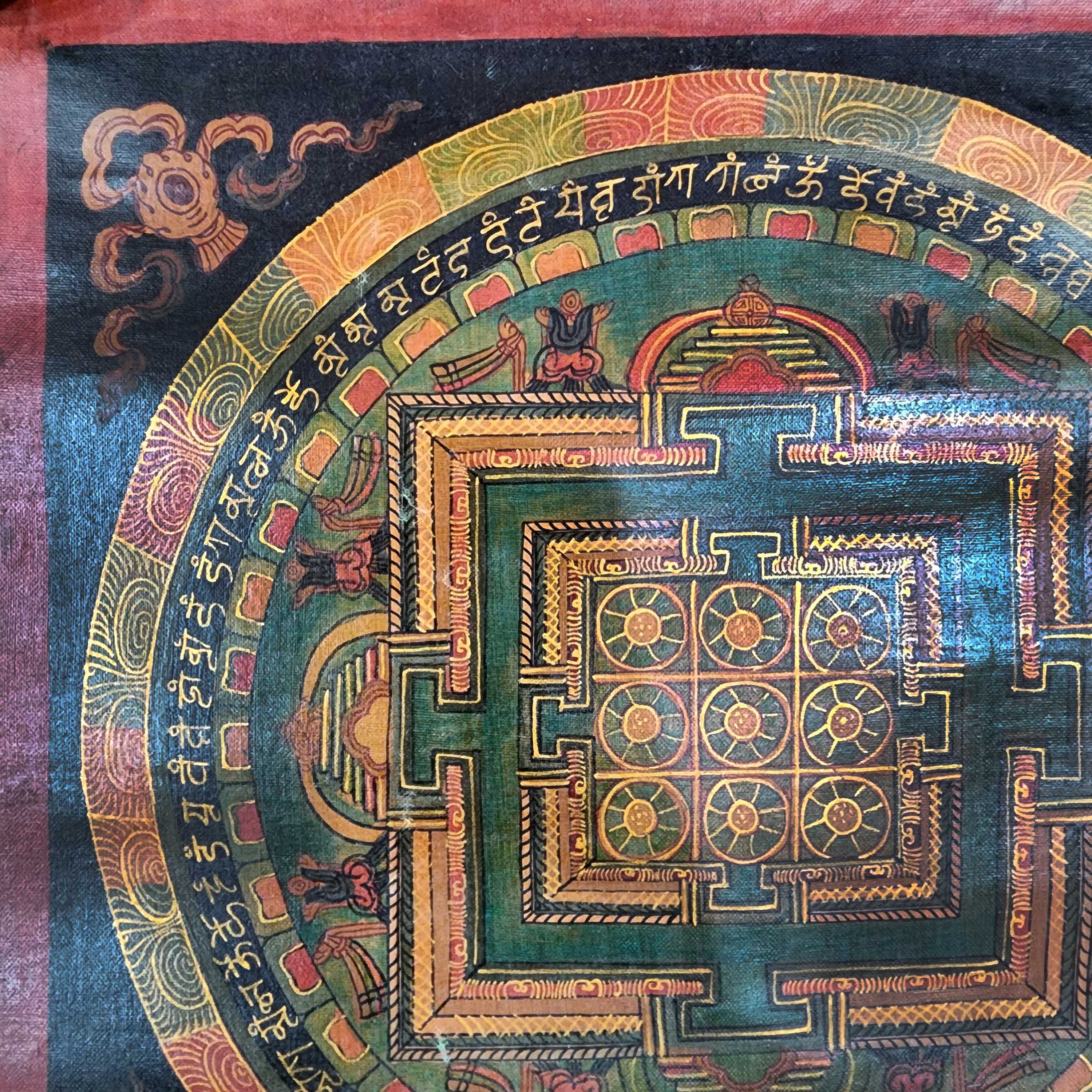 Buddhist Tibetan Thangka Oil Painting <span Style=