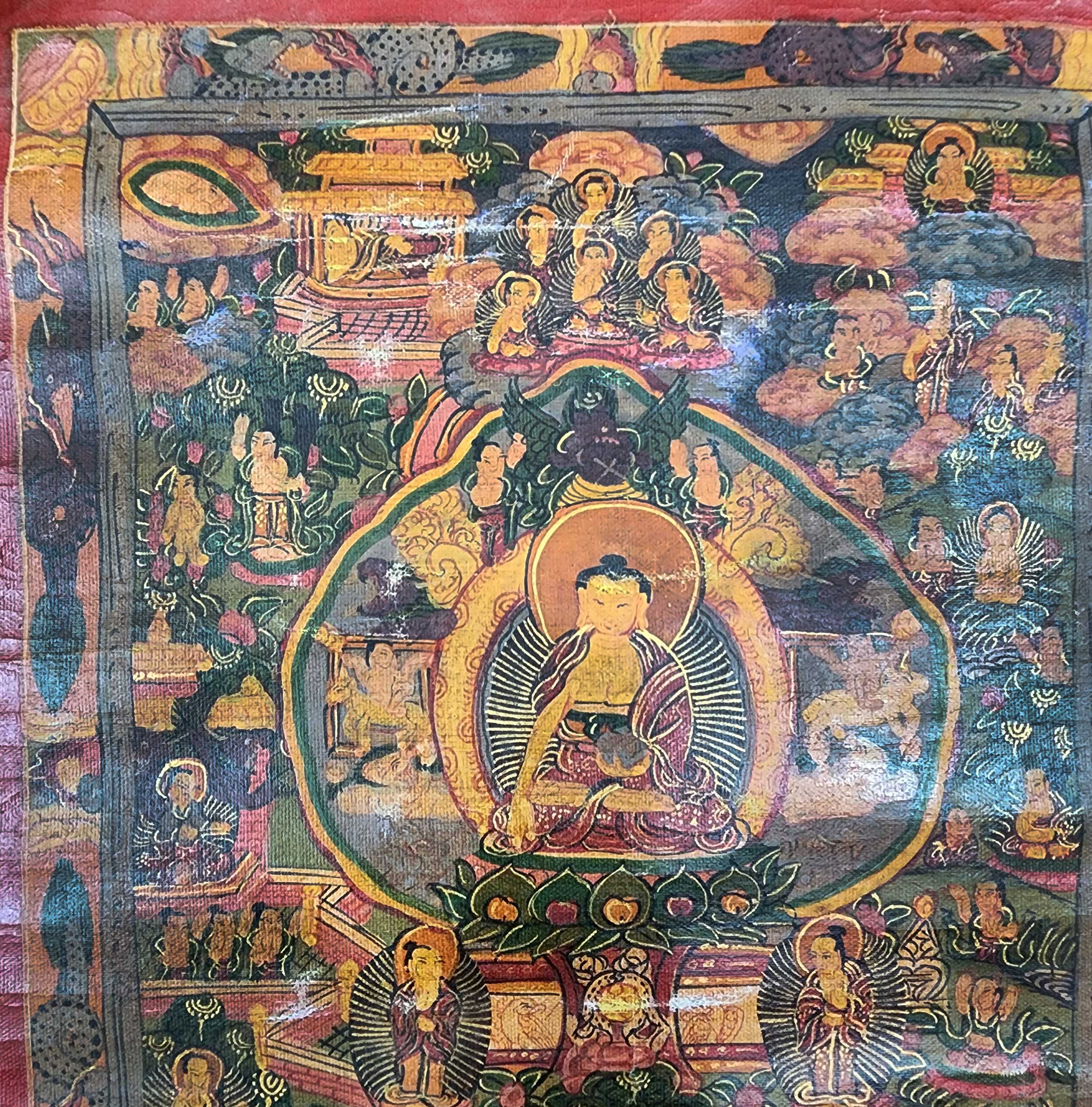 Buddhist Tibetan Thangka <span Style=