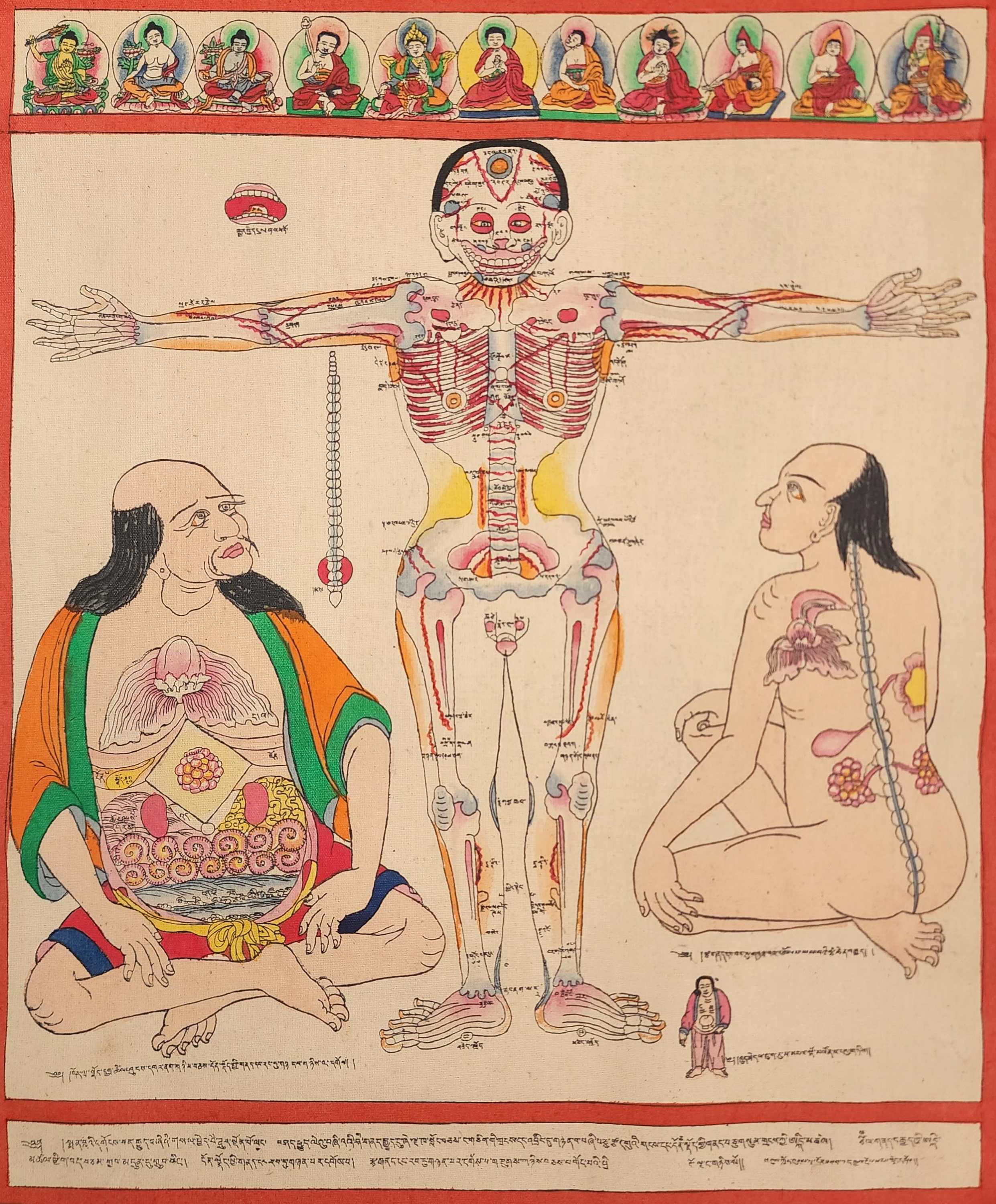 Buddhist Tibetan Thangka Of Medical Thangka, hand Painted