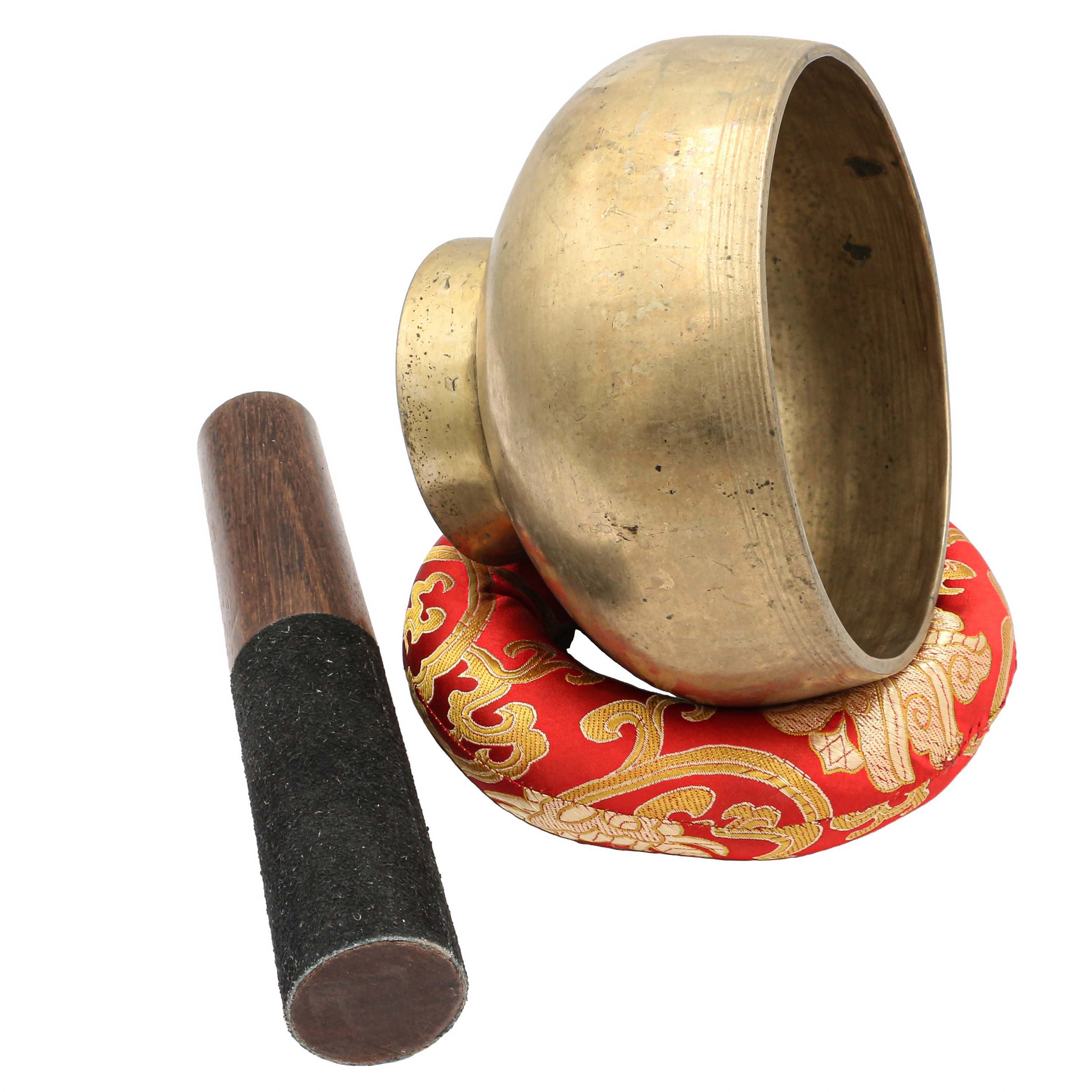 old, Buddhist real Antique Hand Beaten stand Naga Singing Bowl