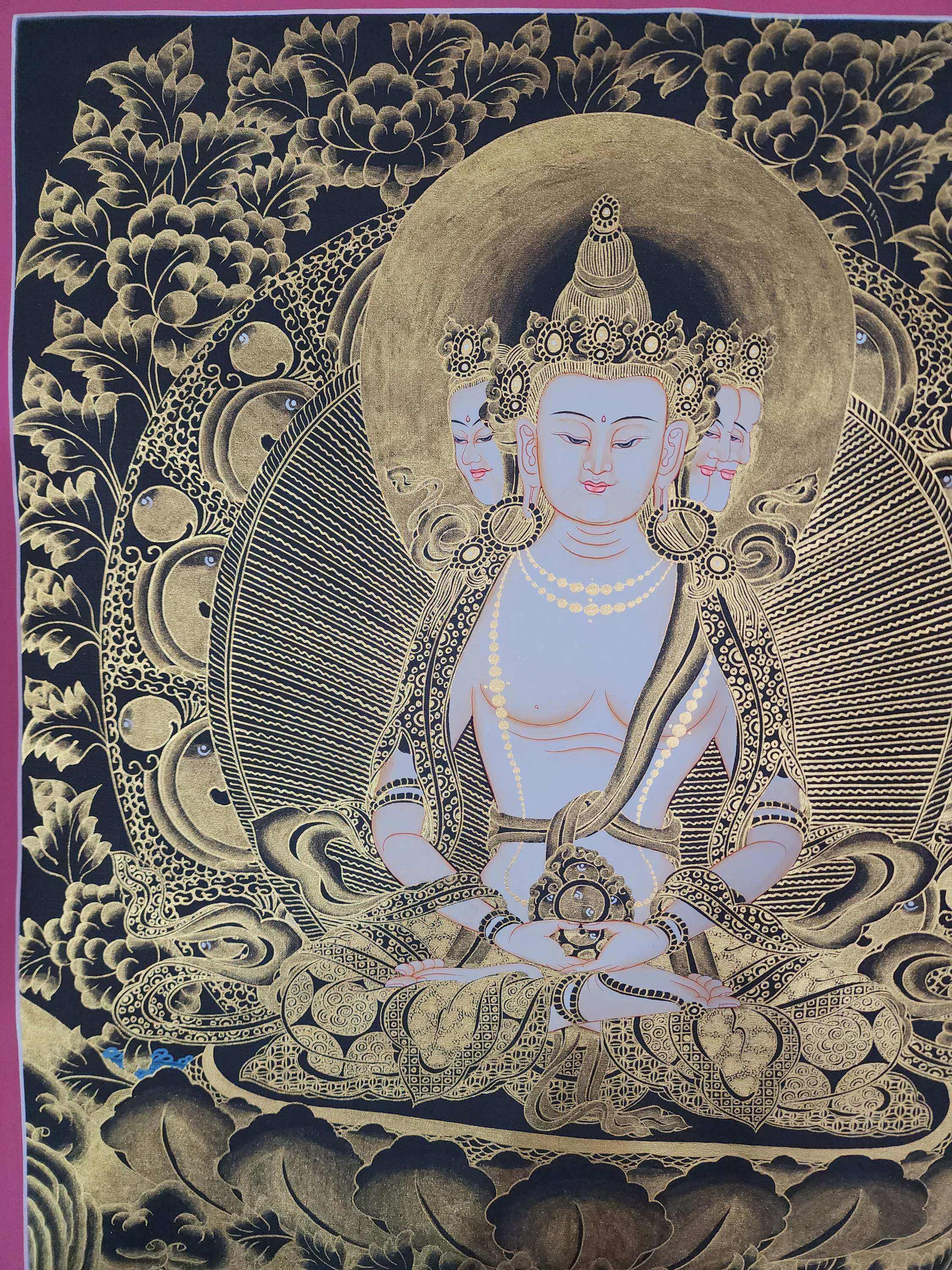 Maha Virochana Thangka Painting, Karma Gadri Art, Handmade Thangka, <span Style=