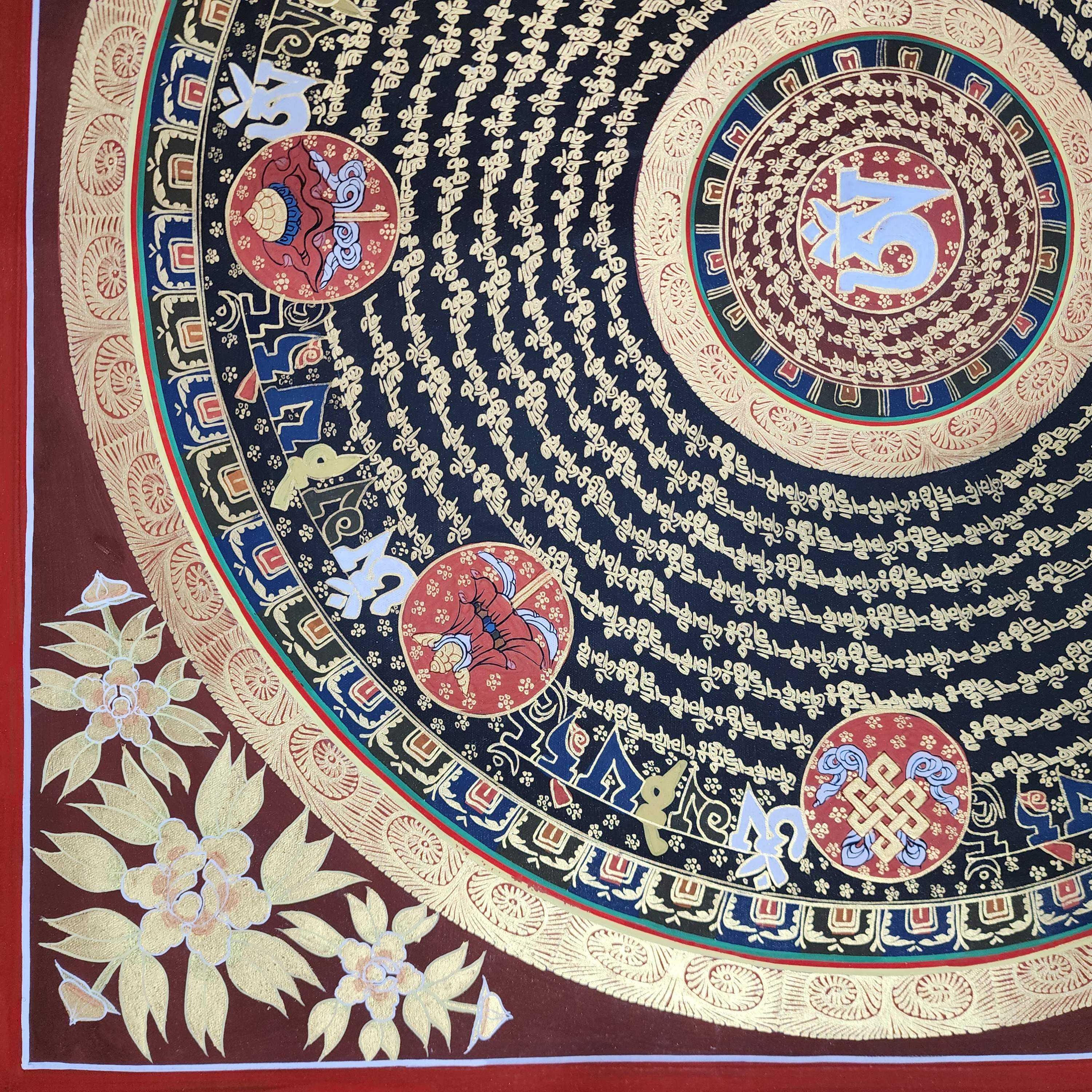 Mantra Mandala, Buddhist Tibetan Thangka, <span Style=