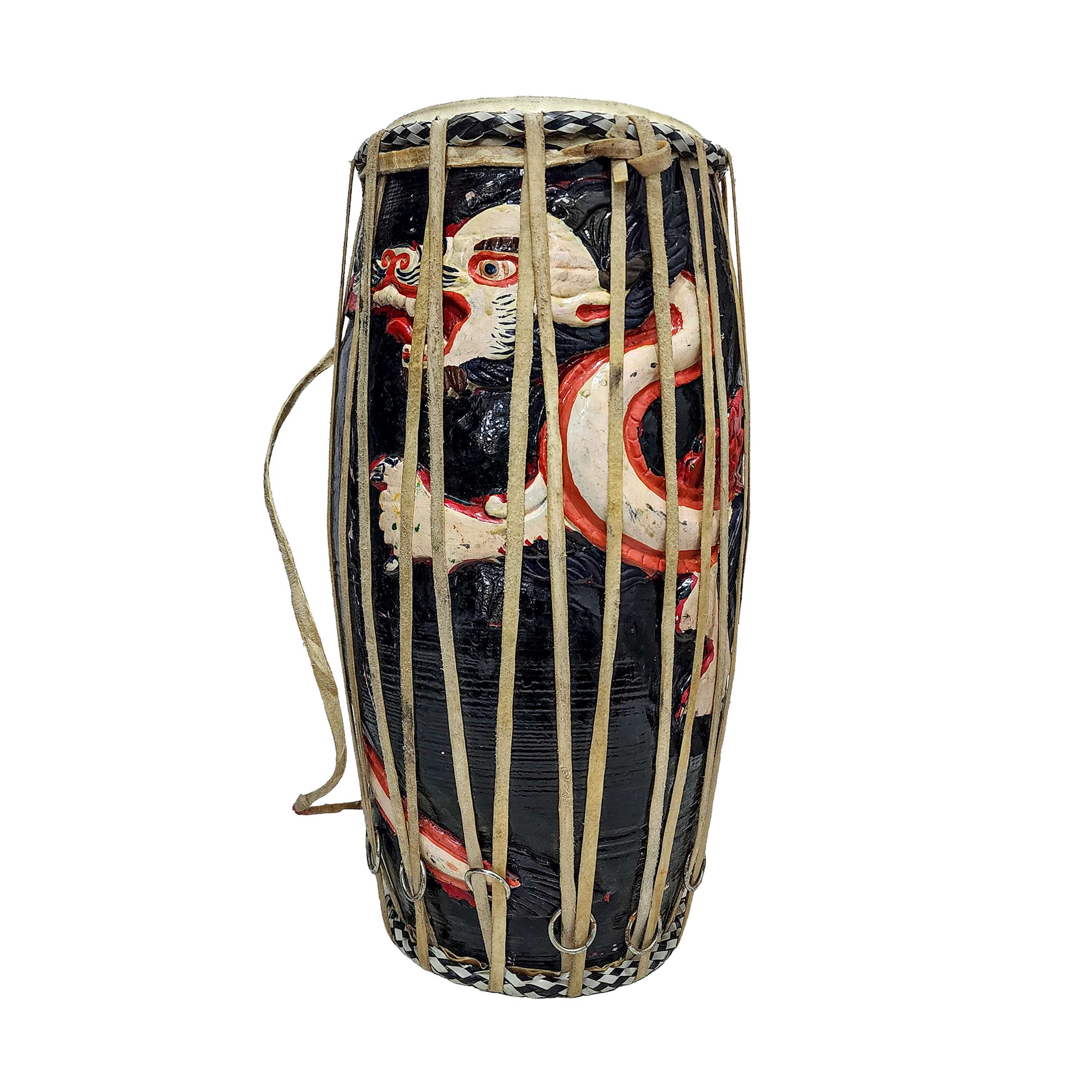 Nepali Folk Musical Instrument Jali Madal With Dragon Design carved, professional