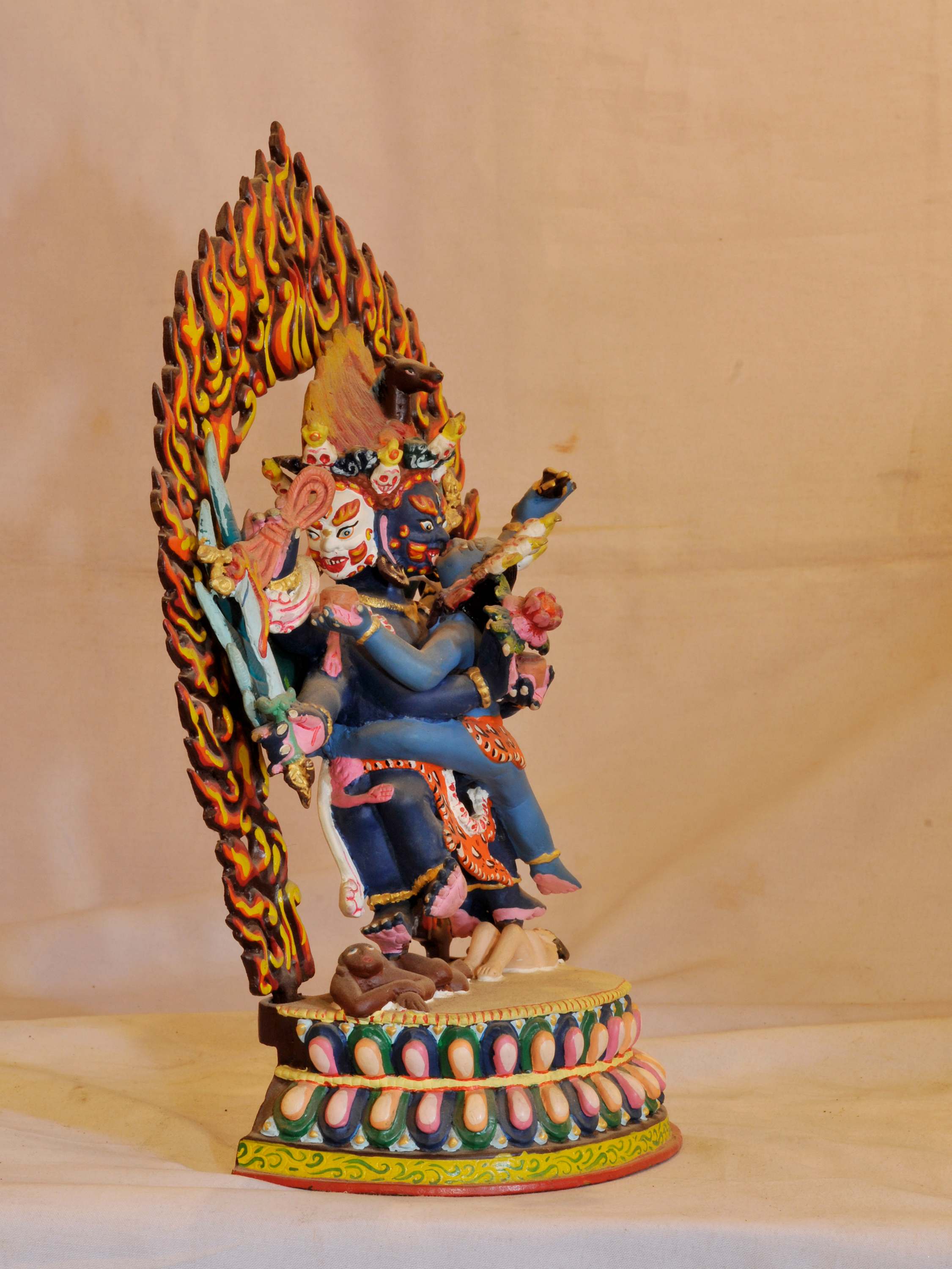 Buddhist Handmade Statue Of Hayagriva, traditional Color Finishing
