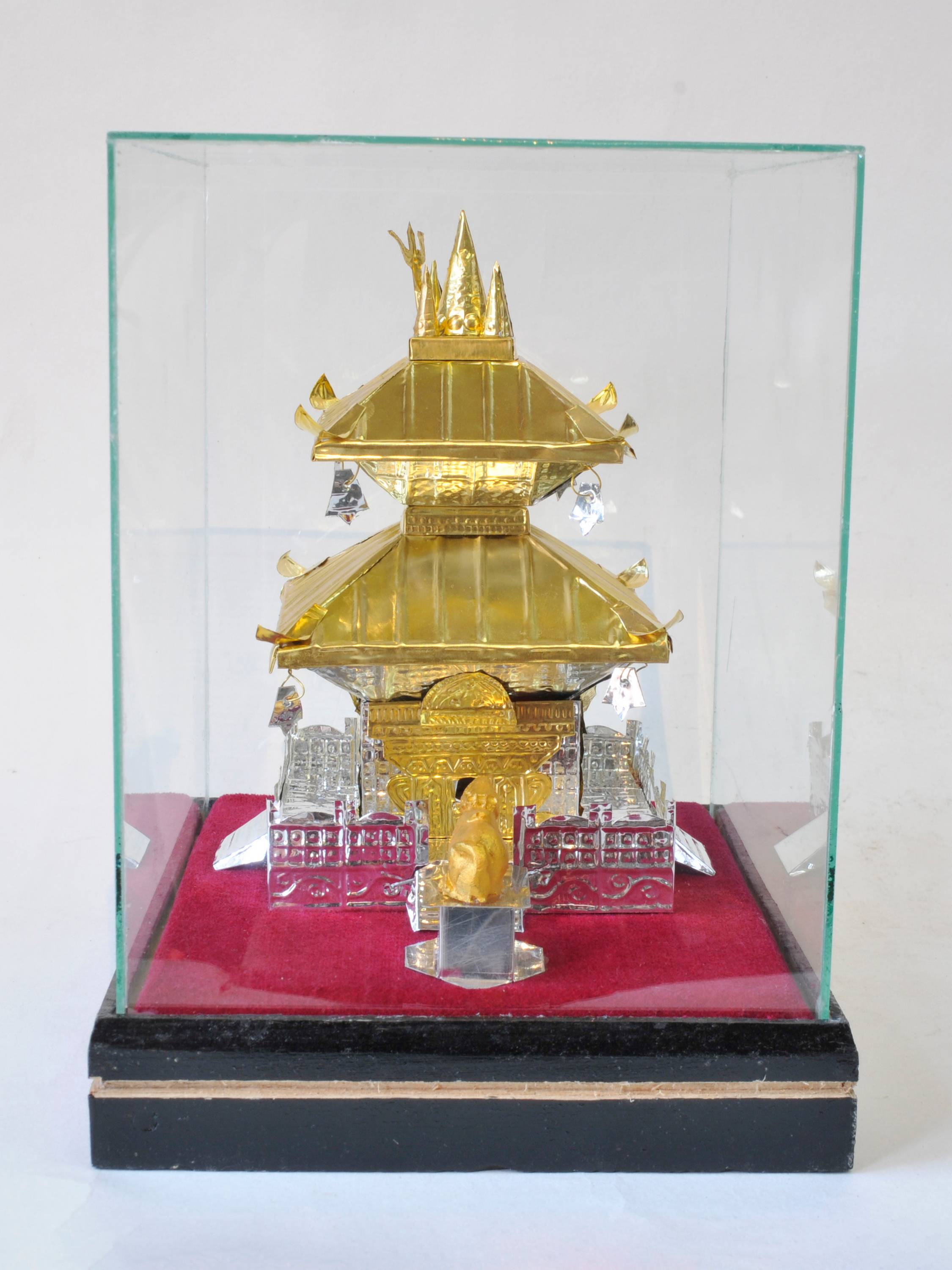 Traditional Handmade Nepali Gift Item Of pashupatinath Temple Replica On Glass