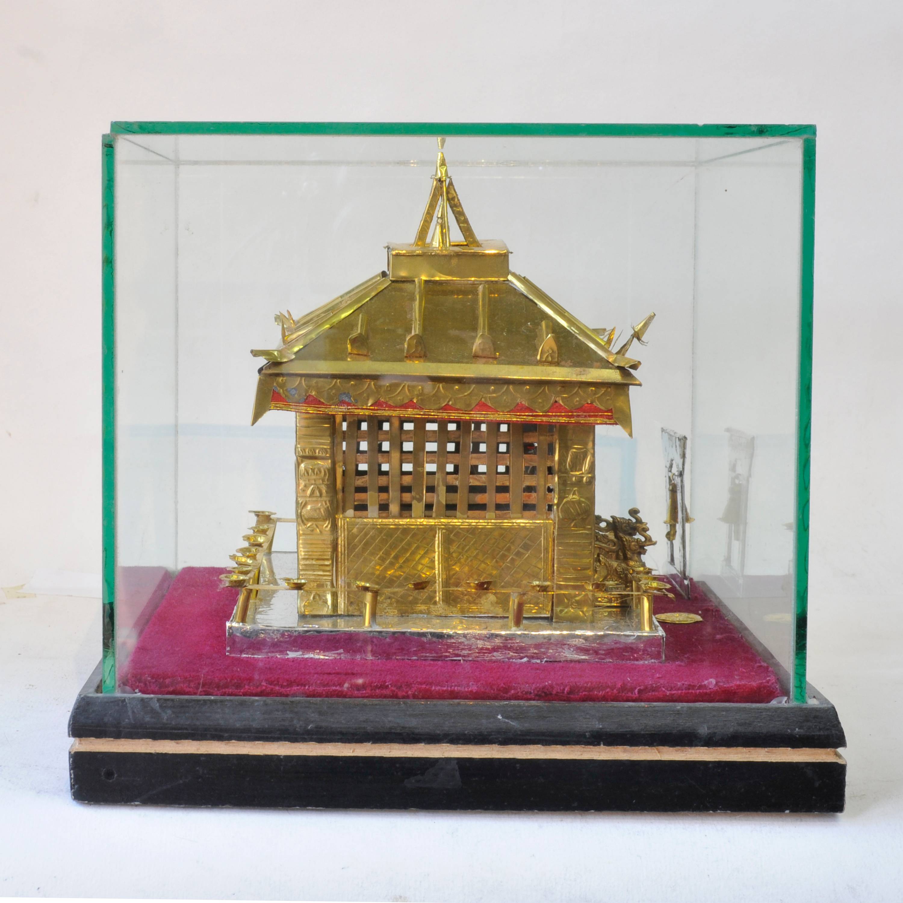 Handmade Traditional Nepali Gift Item Of kamaladi Ganesh Temple Replica On Glass