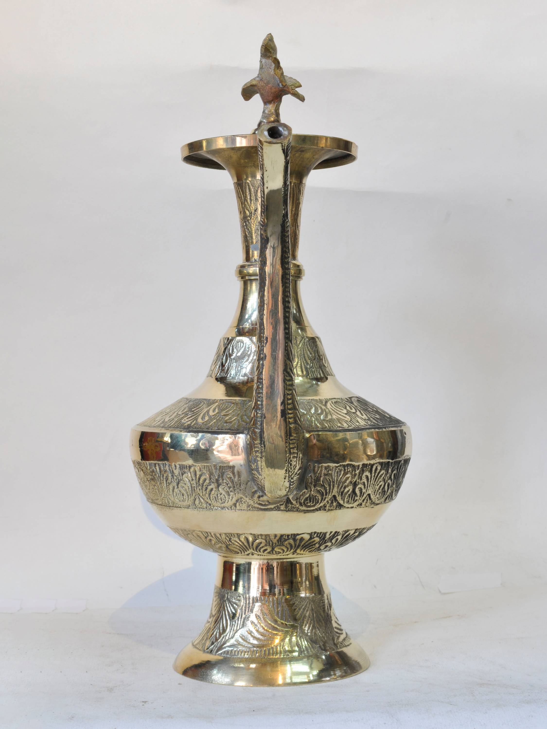 Handmade Traditional nepali Karuwa, Water Pot With Carved Design