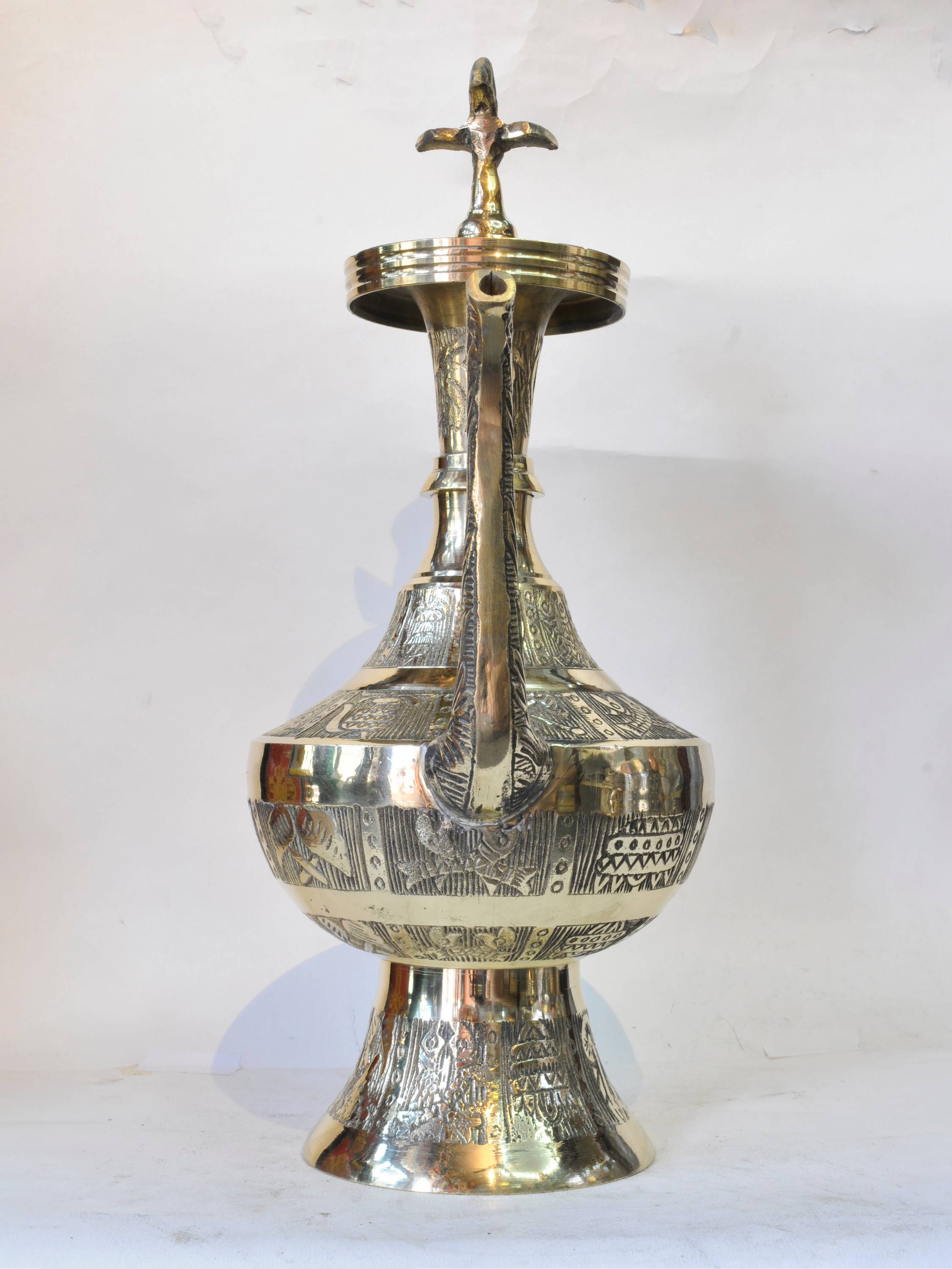 Handmade Traditional nepali Karuwa, Water Pot With Carved Design
