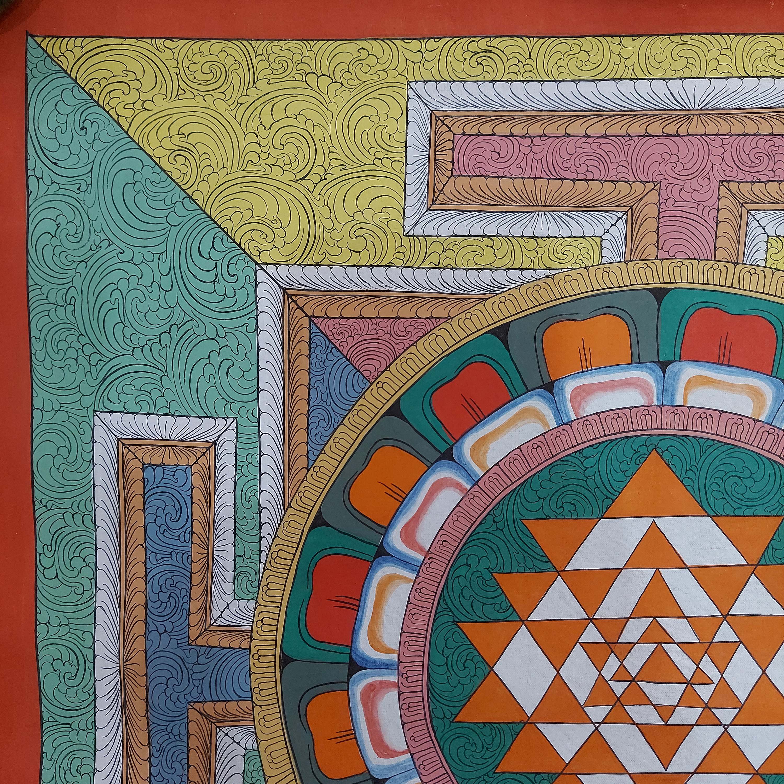 Art From Bhaktapur Buddhist Handmade Thangka Of Newari Style Sri