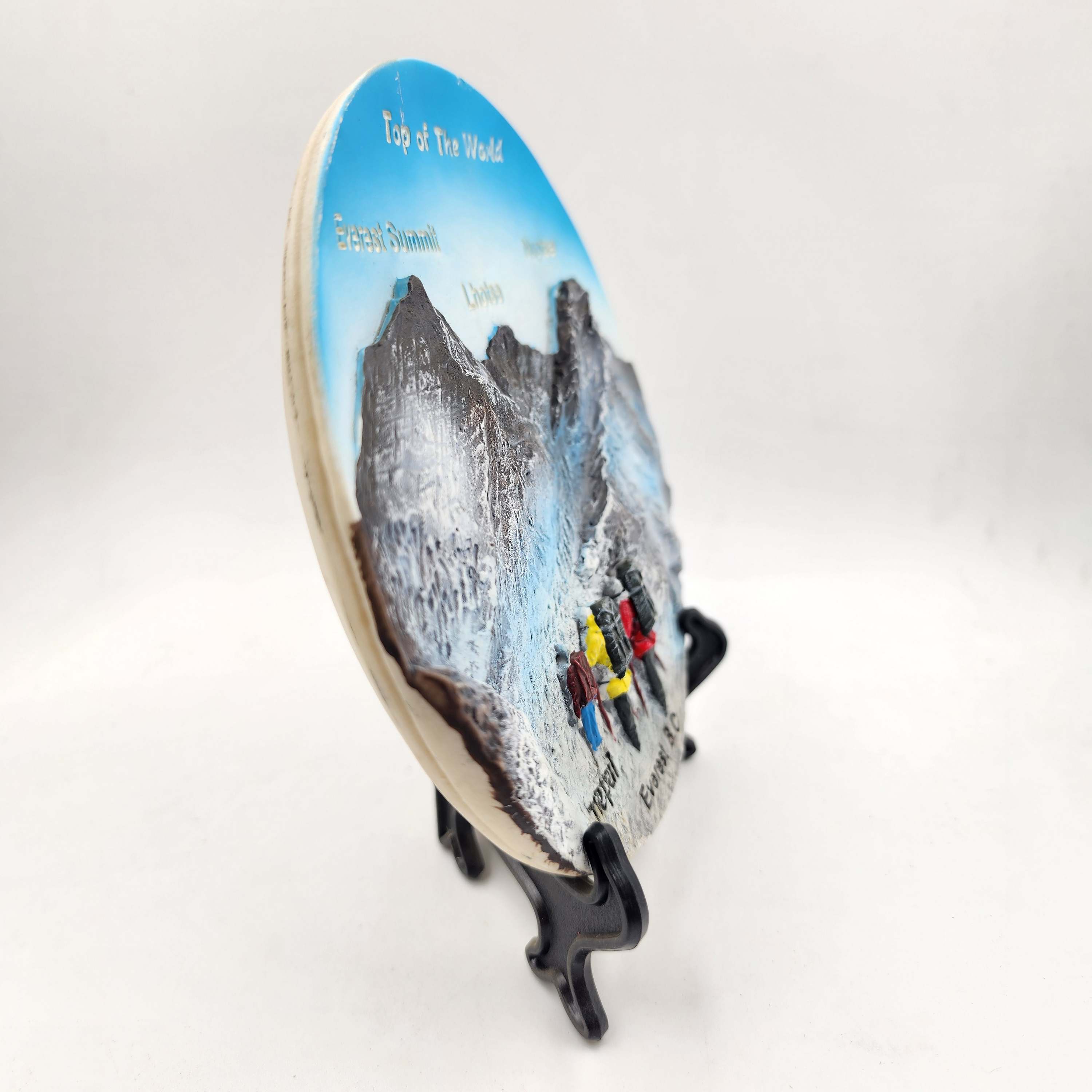 3d Fiber Art Of Mt. Everest Of Nepal With Stand And Wall Hanger, Ceramic Plate, Souvenir