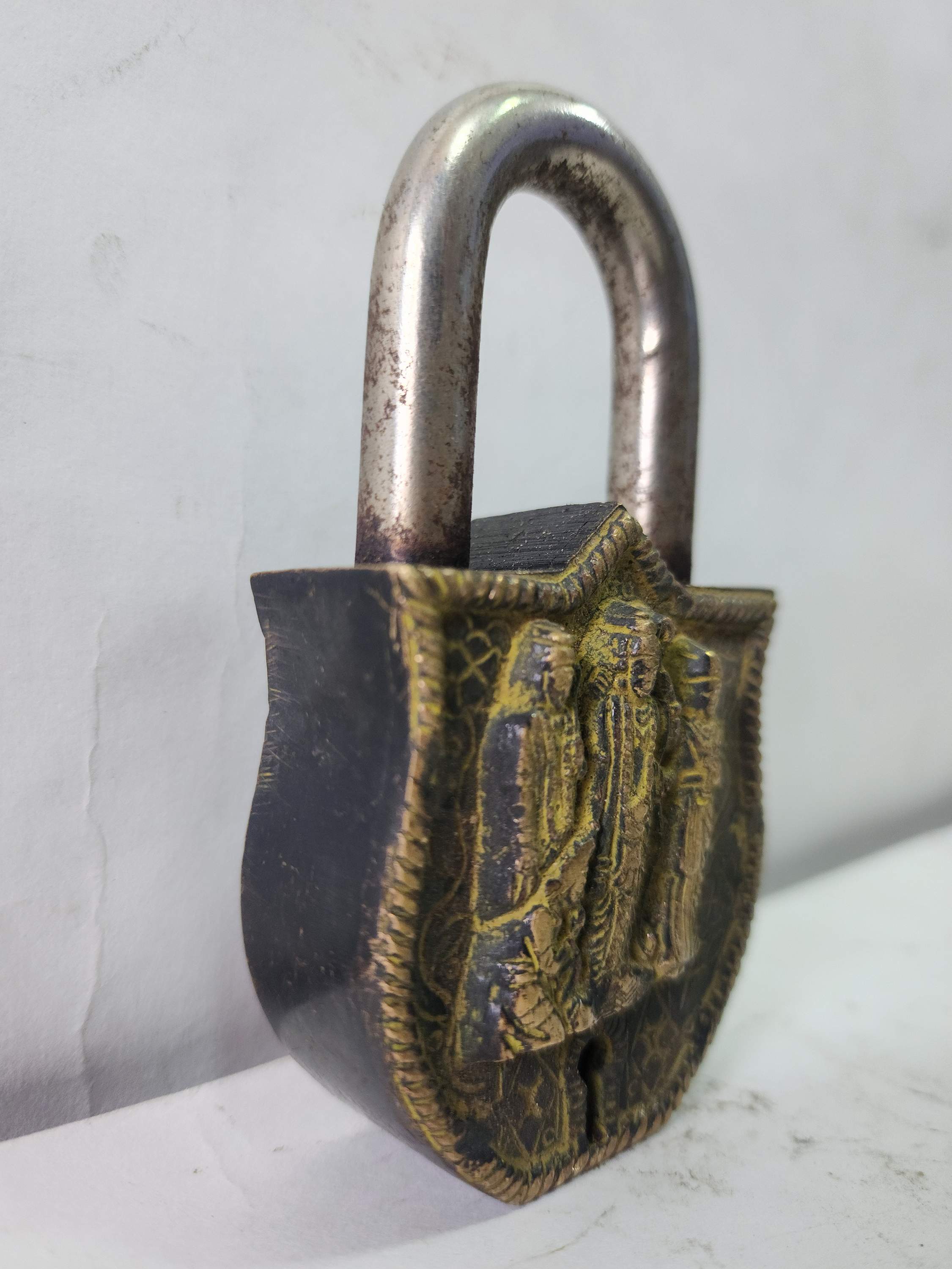 Ramayan Carved glossy Brass Door Lock