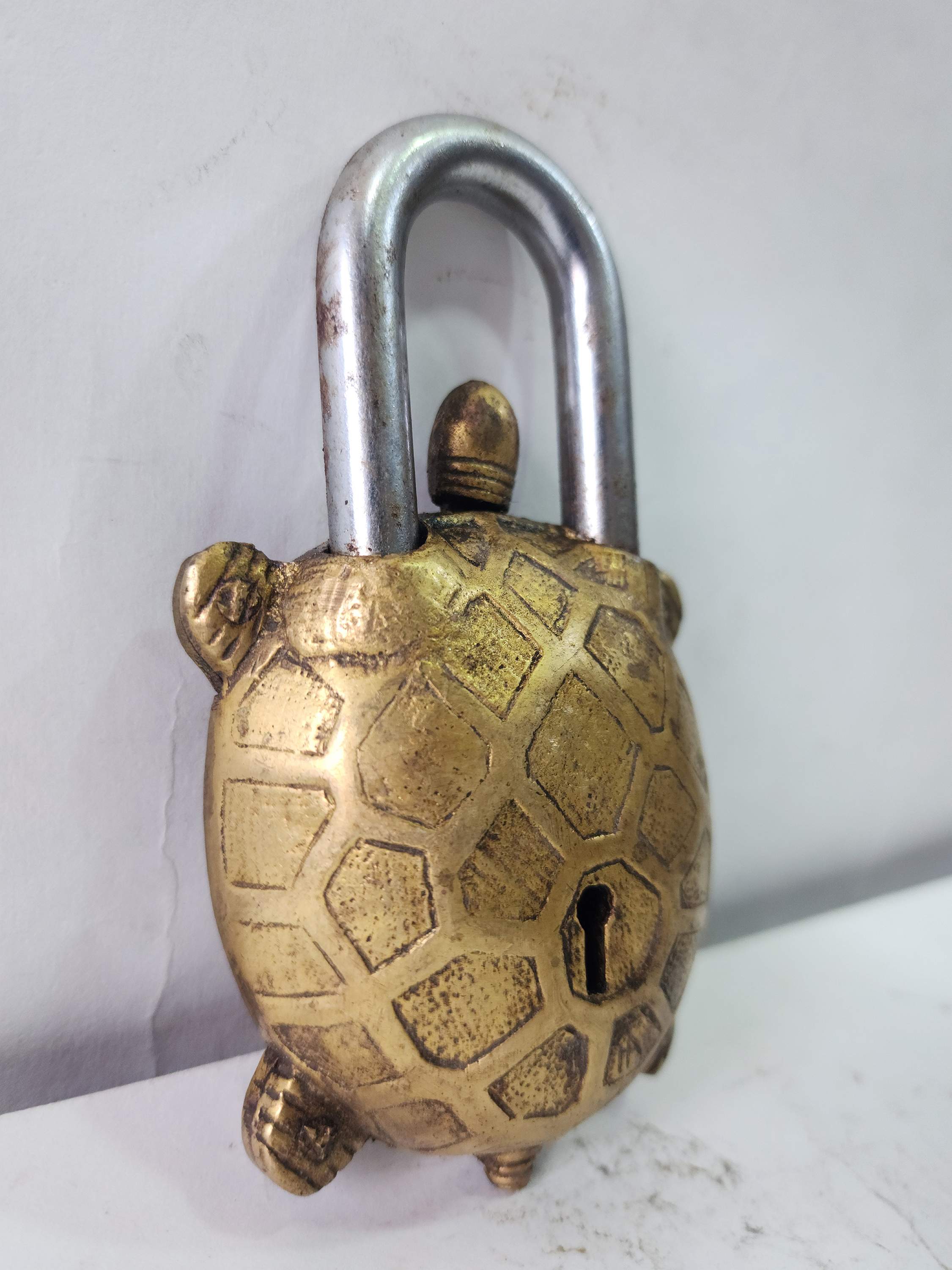 Tortoise Design glossy Brass Door Lock