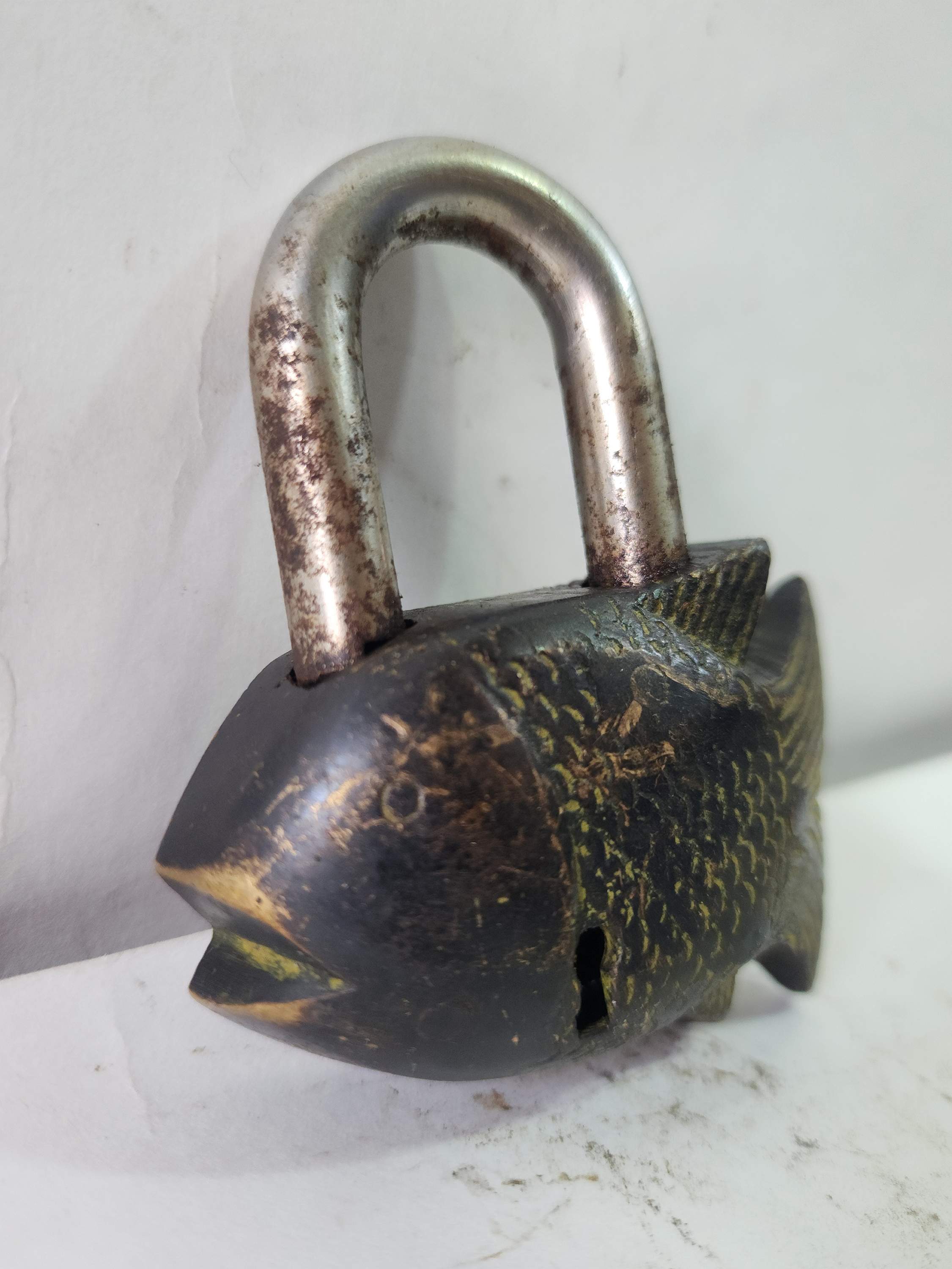 Fish Design antique Patina Brass Door Lock