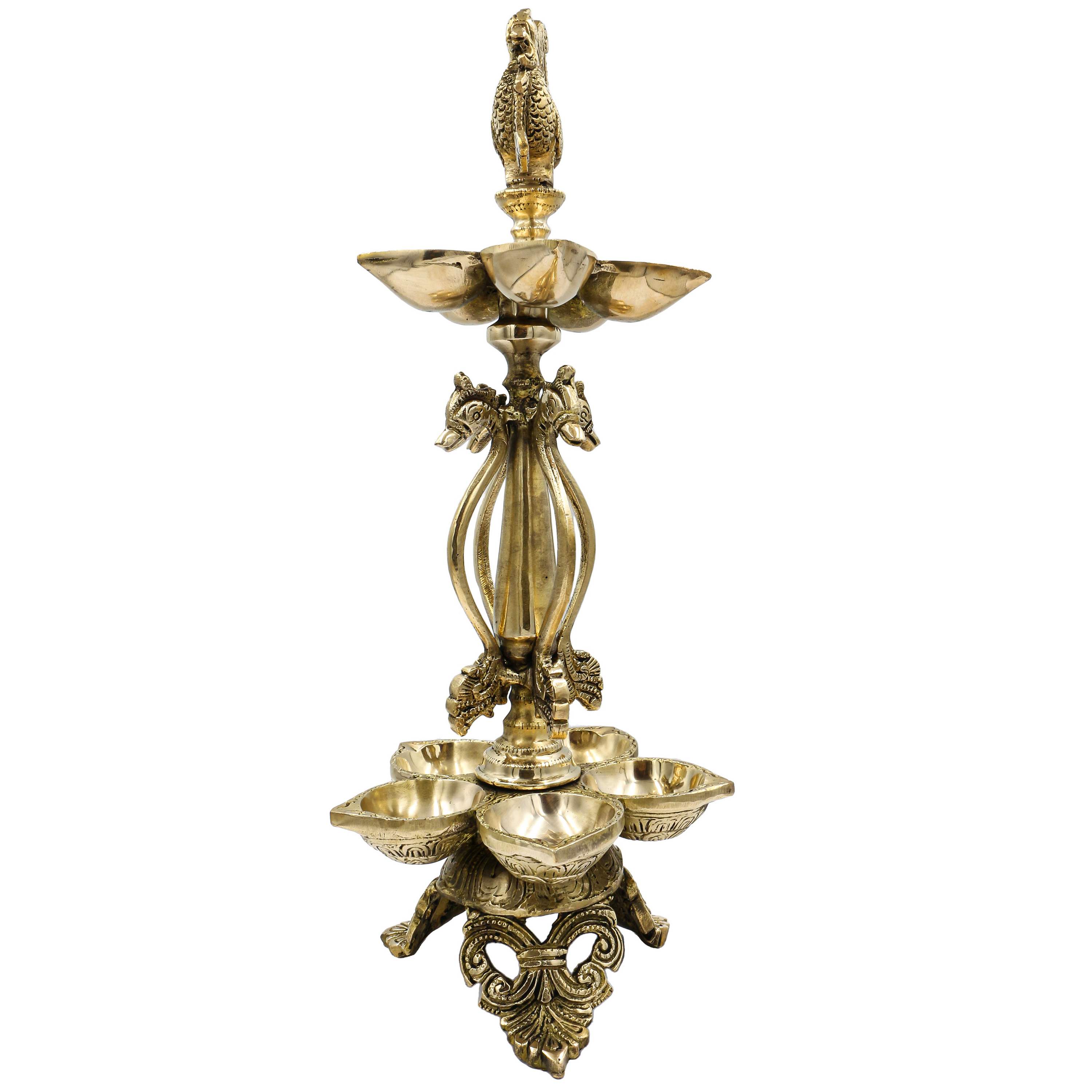 Traditional Handmade Oil Lamp Stand, sand Casting, Glossy Finishing