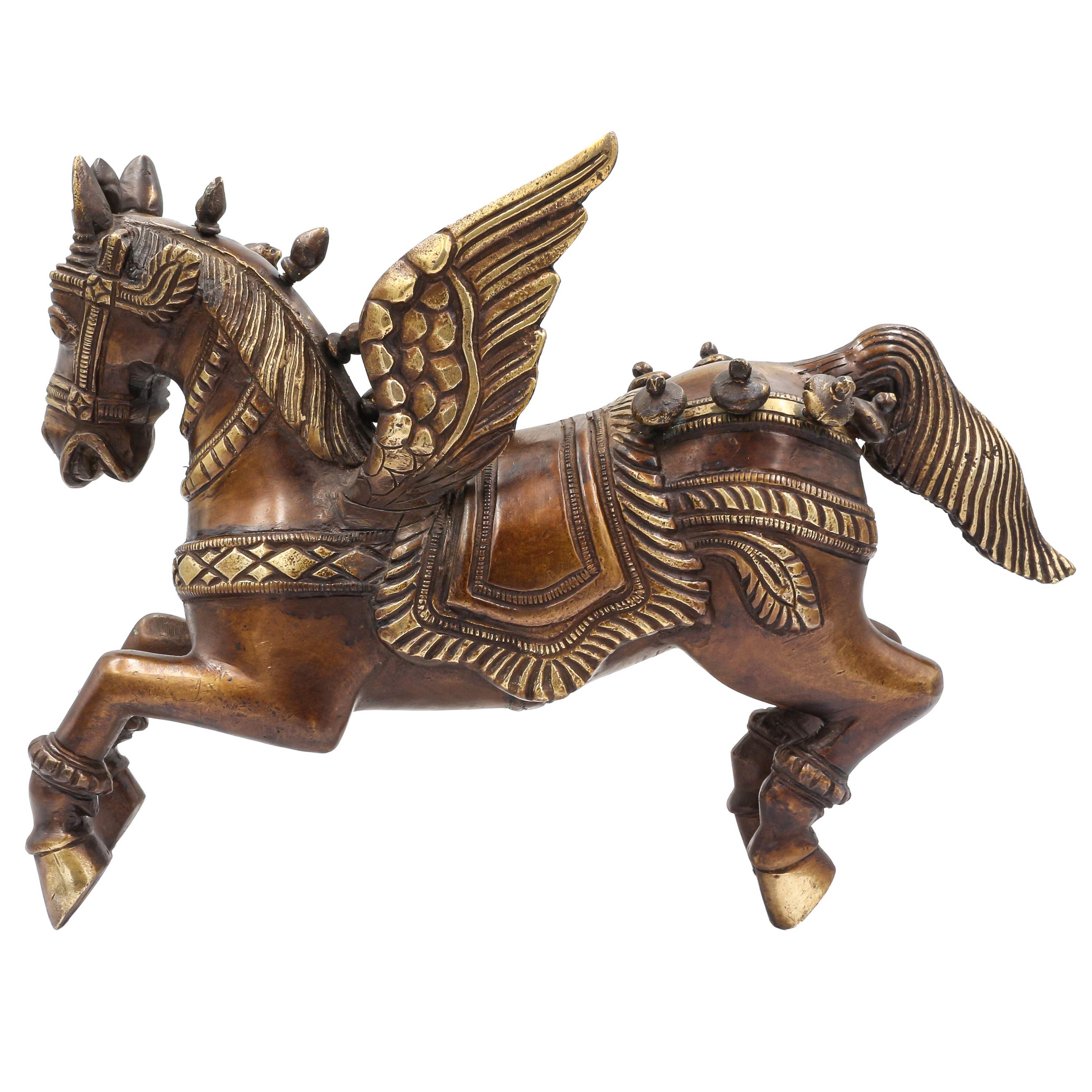 Statue Of unicorn Horse, sand Casting, chocolate Oxidized