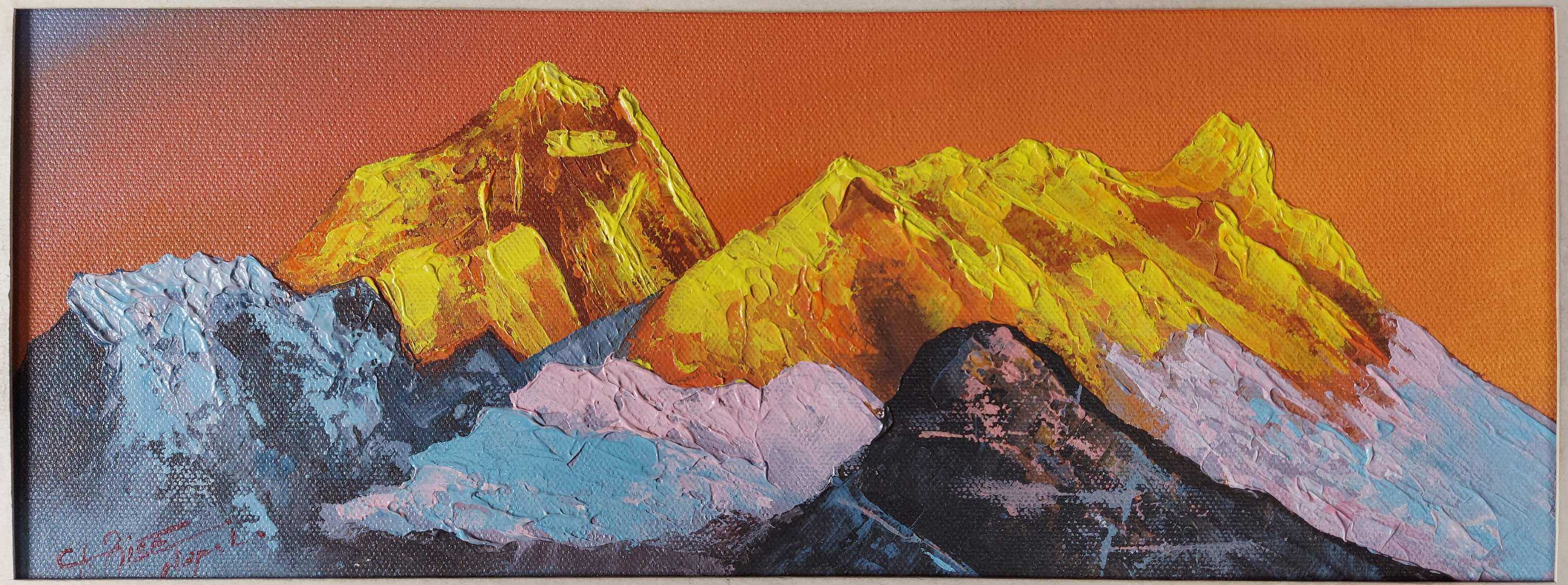 Beautiful Mt. Everest Painting <span Style=