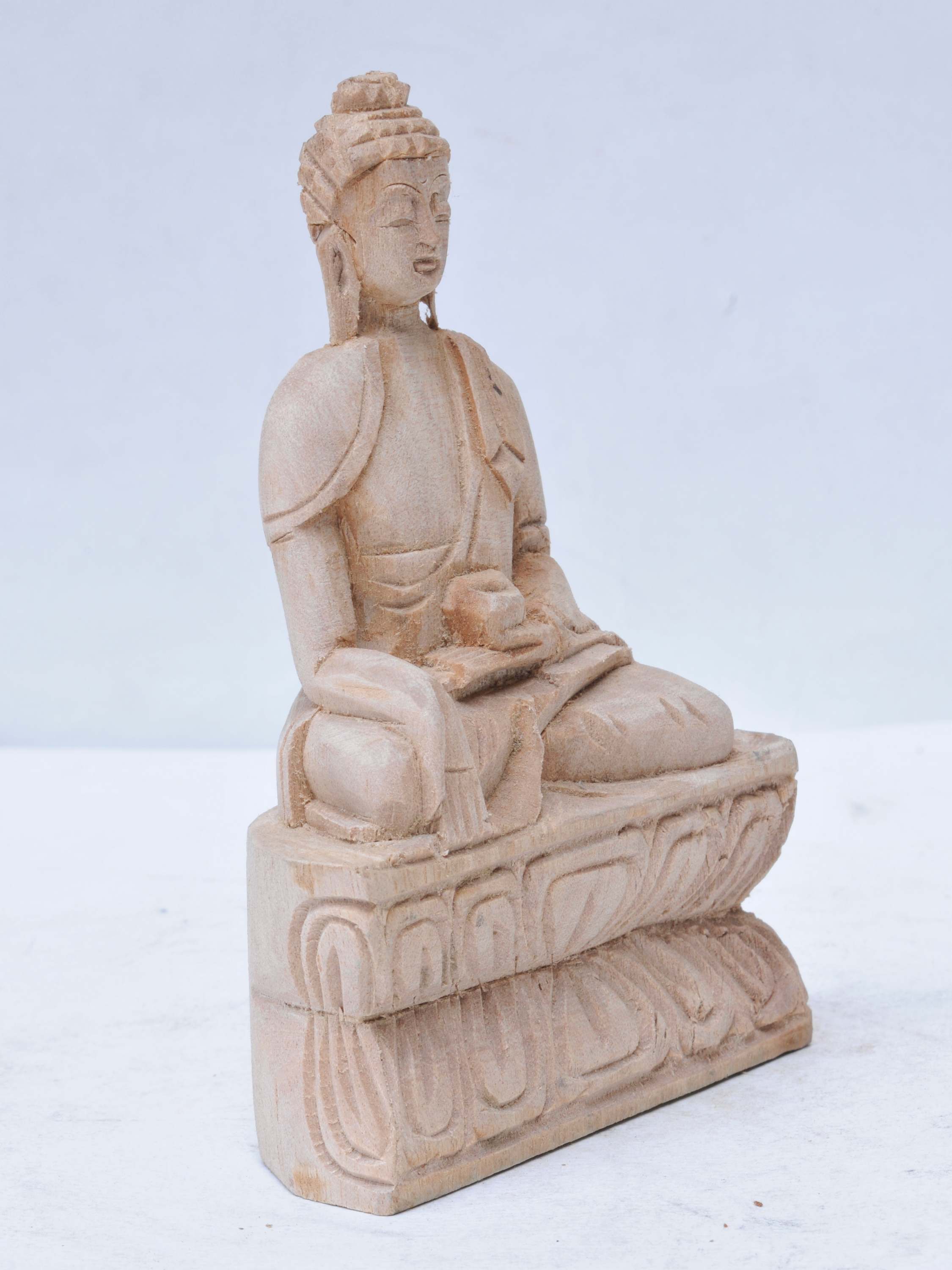 Buddhist Handmade Wooden Ratnasambhava Buddha, <span Style=