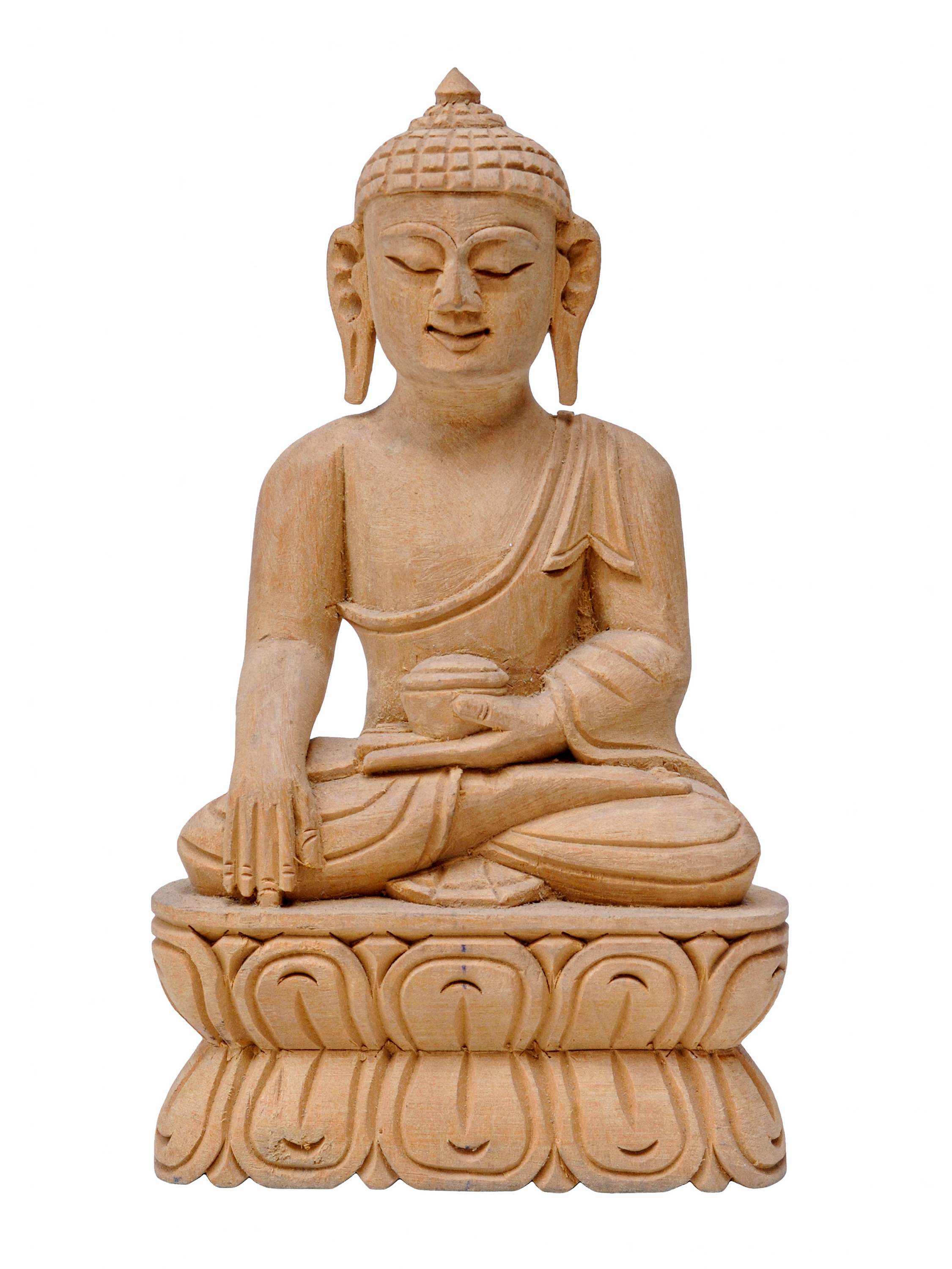 Buddhist Handmade Wooden Shakyamuni Buddha, <span Style=