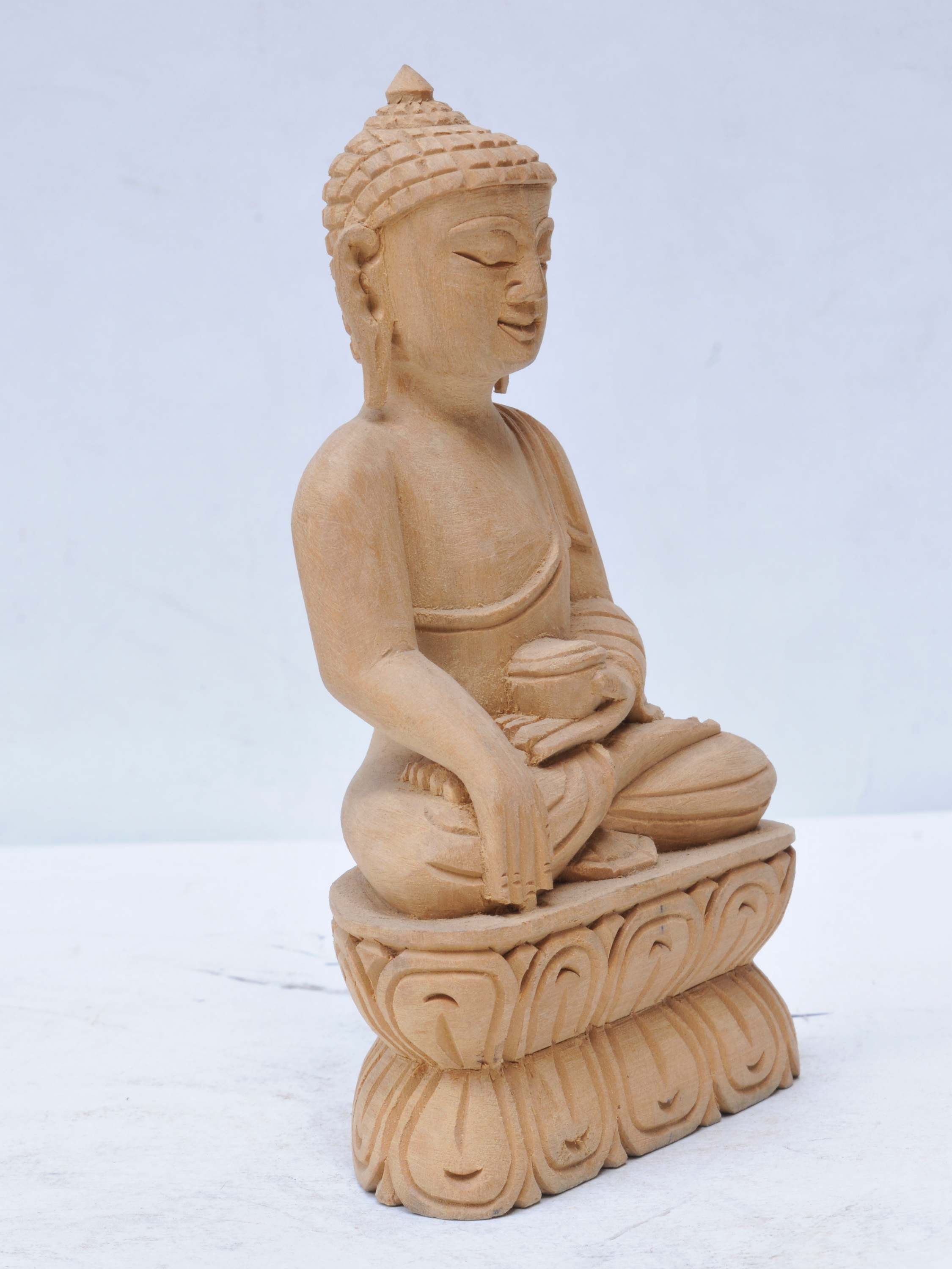 Buddhist Handmade Wooden Shakyamuni Buddha, <span Style=