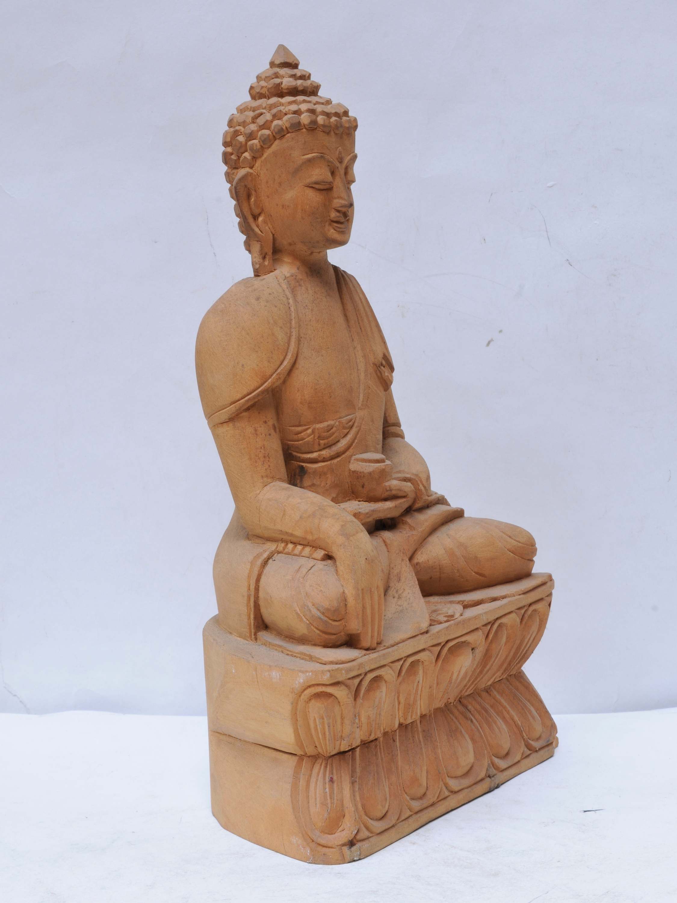 Buddhist Handmade Wooden Shakyamuni Buddha, <span Style=