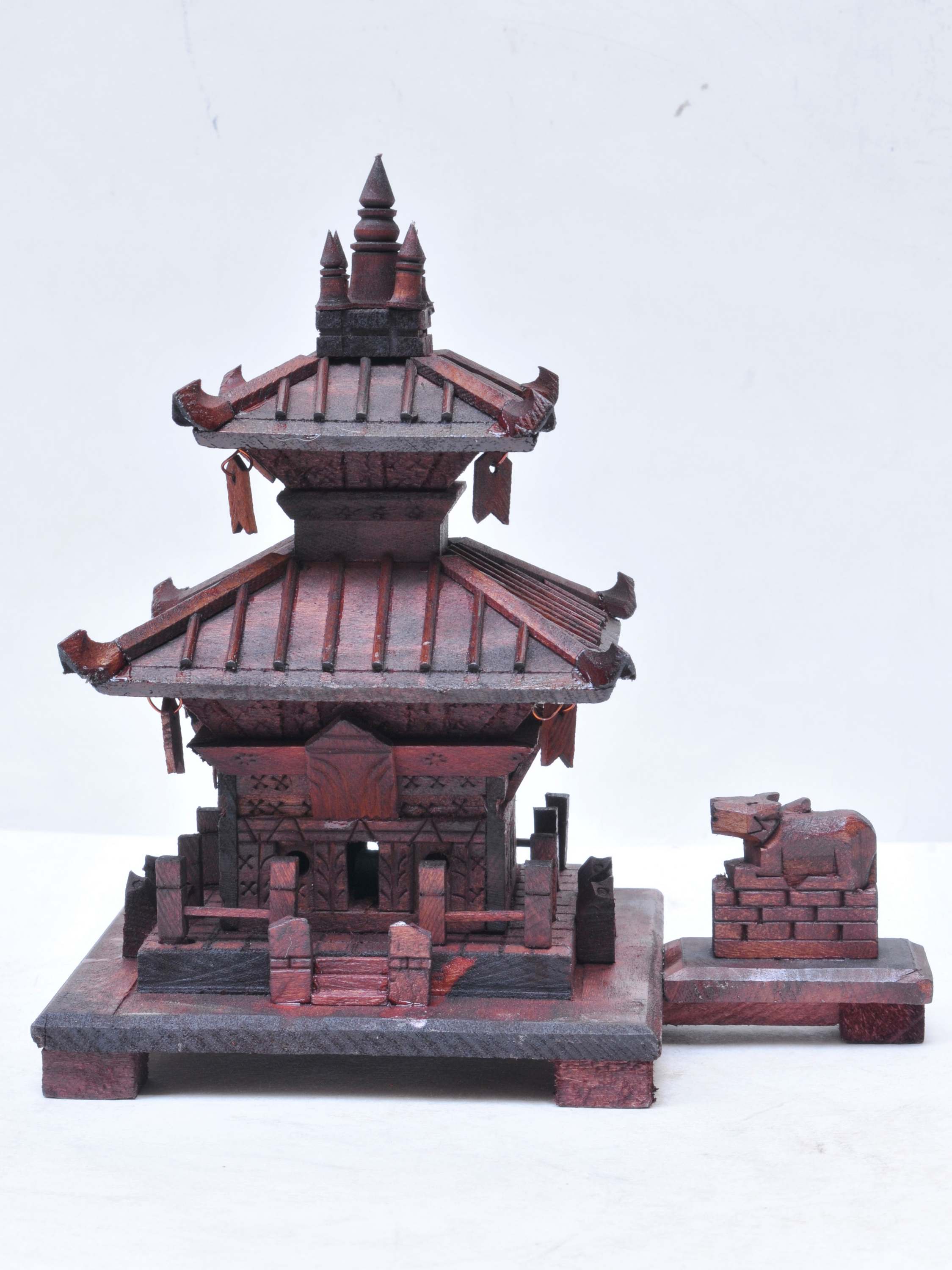 Nepali Handmade Replica Of Pashupatinath Temple, natural Wood