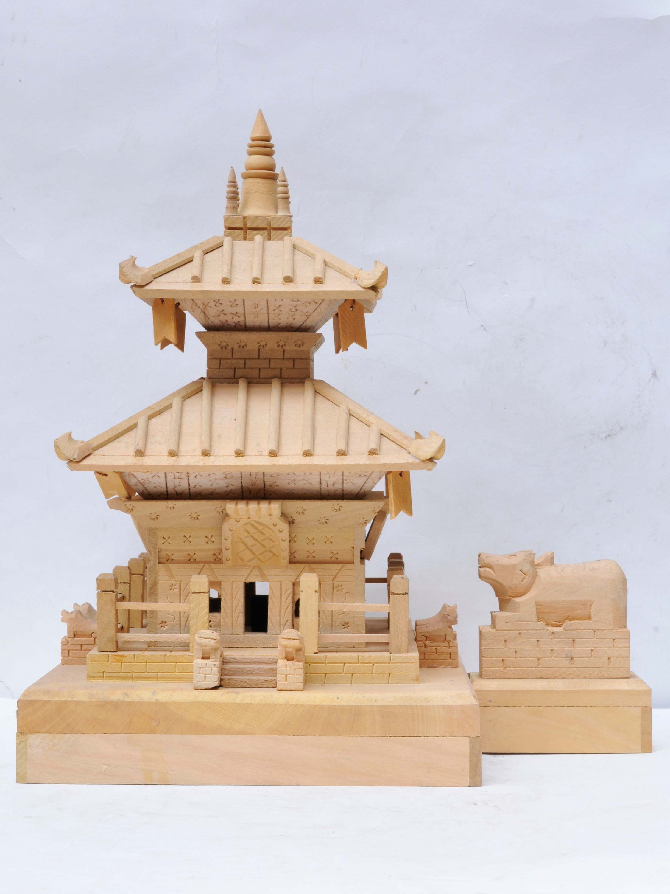 Nepali Handmade Replica Of Pashupatinath Temple, color Option: Chocolate Color And Black Color, natural Wood