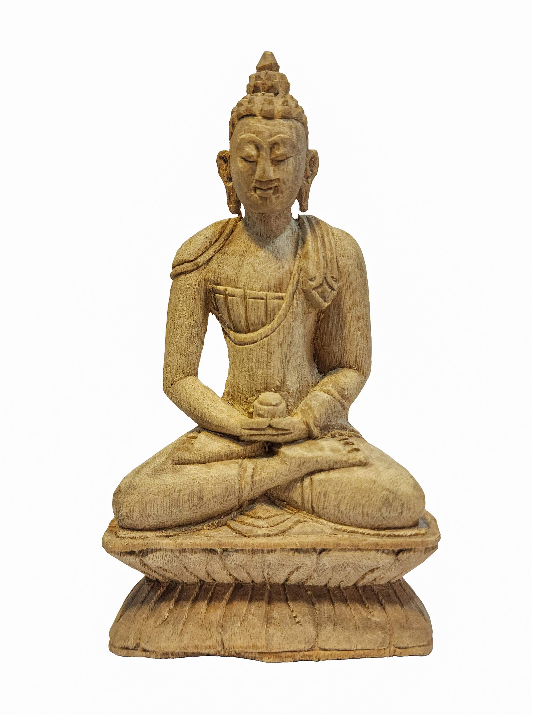 Buddhist Handmade Wooden Statue Of Amitabha Buddha, camphor Wood