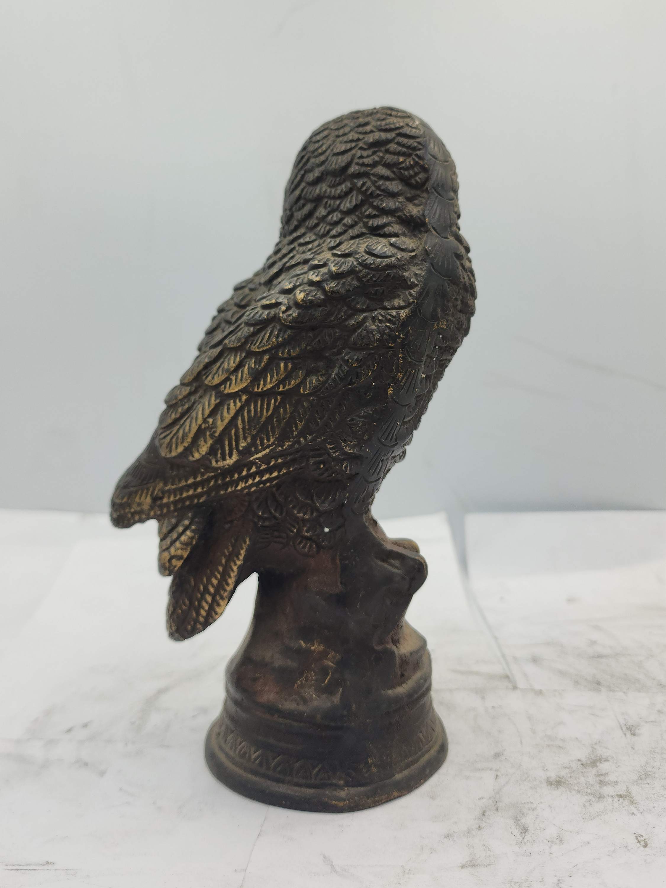 Statue Of Owl, sand Casting, black Oxidized