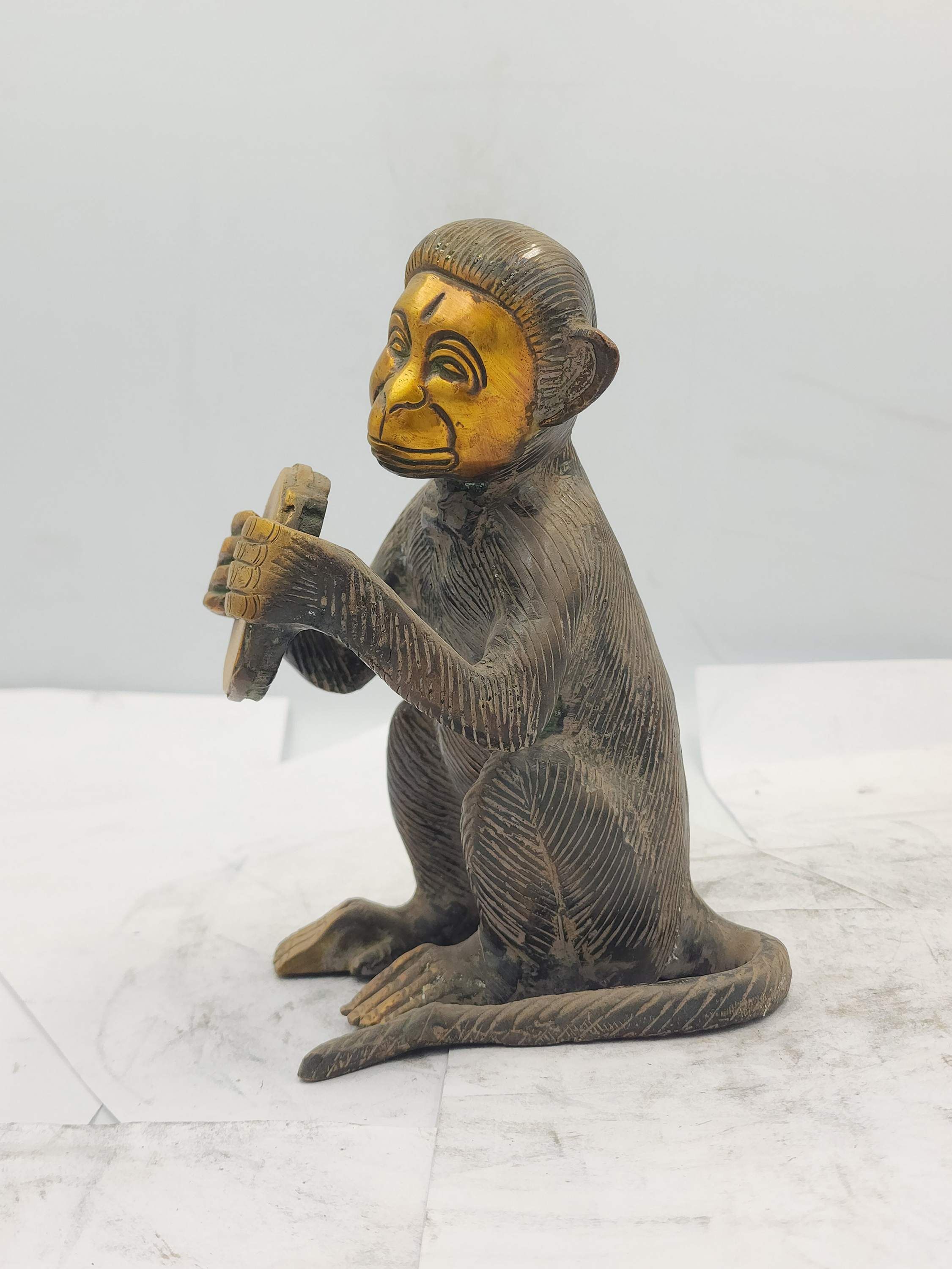 Statue Of Monkey, sand Casting, chocolate Oxidized