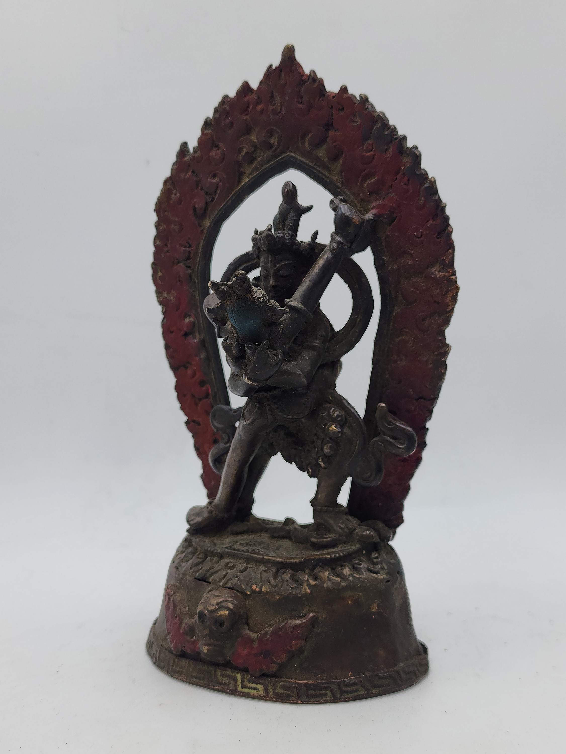 Buddhist Handmade Statue Of Chakrasamvara - Heruka, chocolate Oxidized