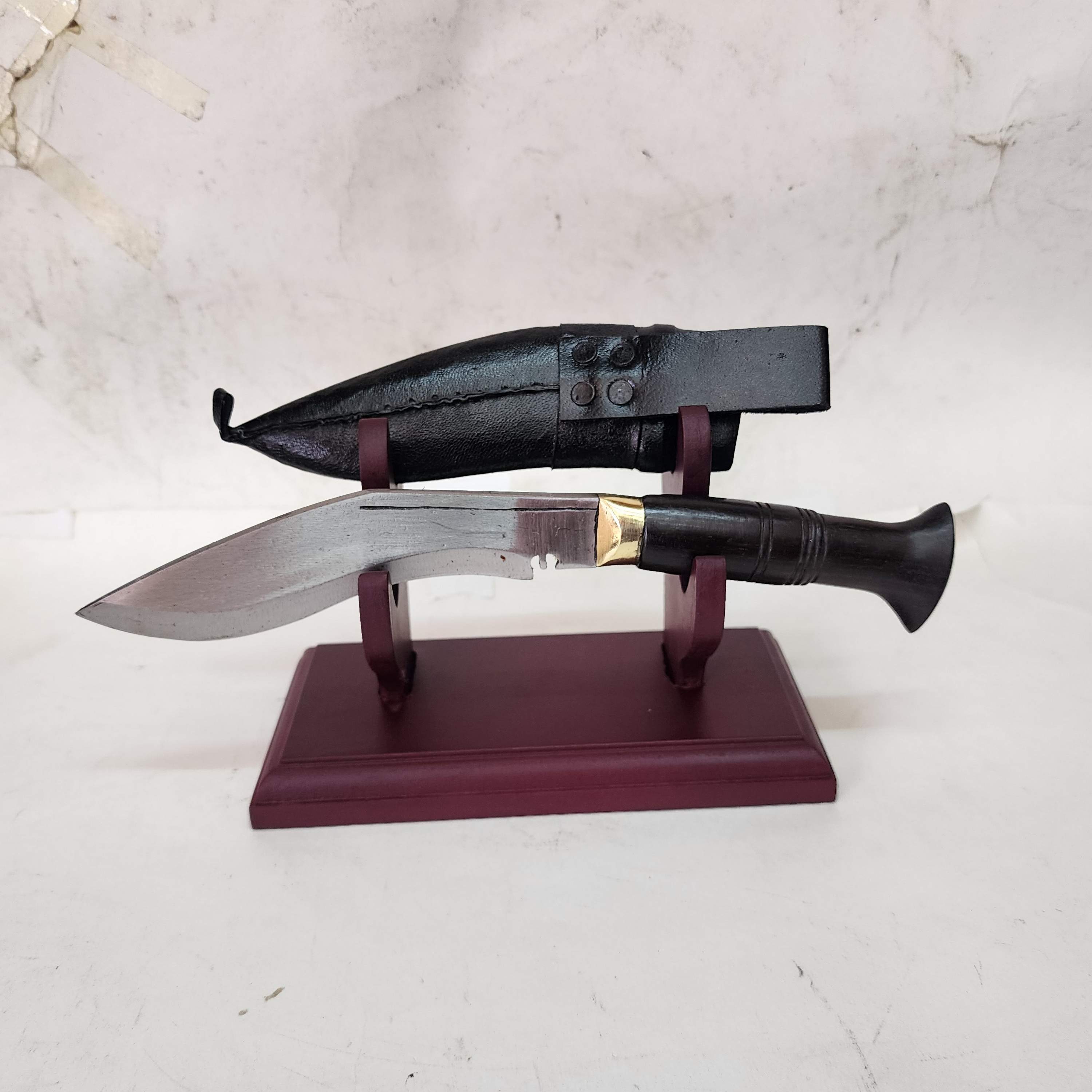 5 Inch, biltong Khukuri, Gurkha Knife With Leather Cover And Stand, Nepali Machete