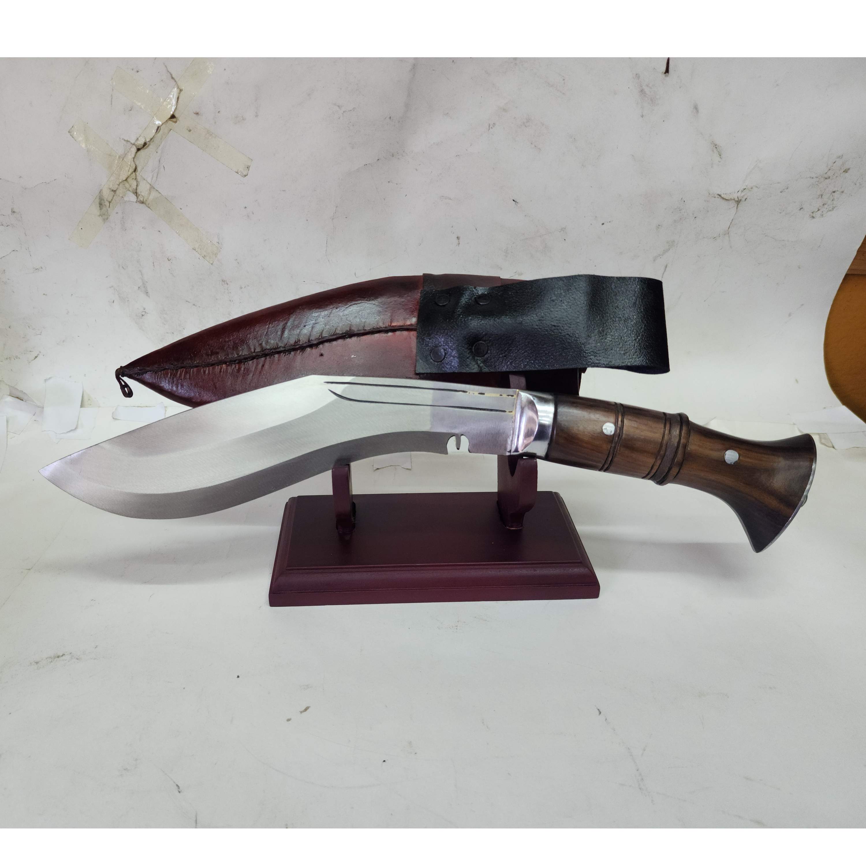 8 Inch, panawala Khukuri, Gurkha Knife - With Leather Cover And Stand, Nepali Machete