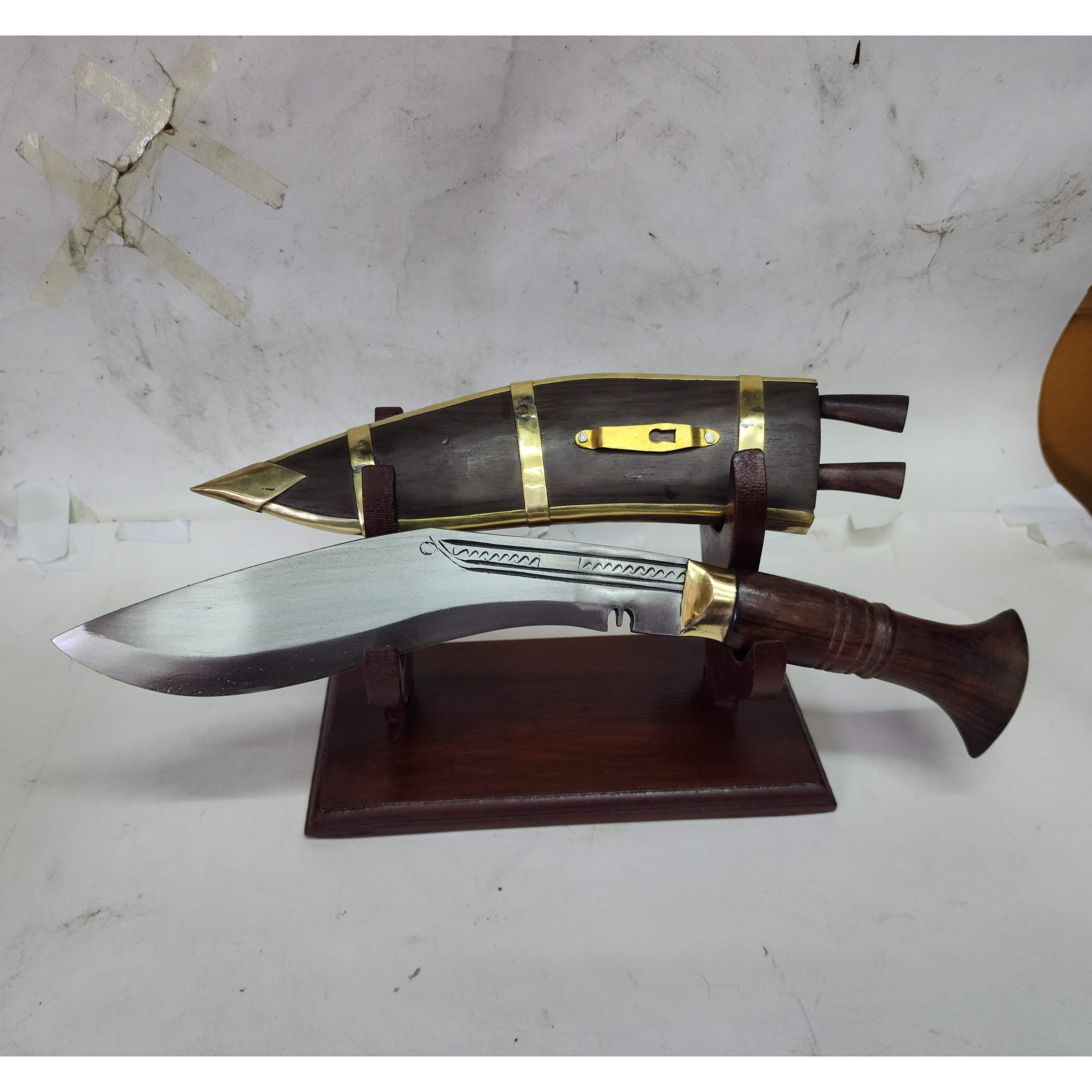 8 Inch, dhankute Khukuri, Gurkha Knife - With Leather Cover And Stand, Nepali Machete