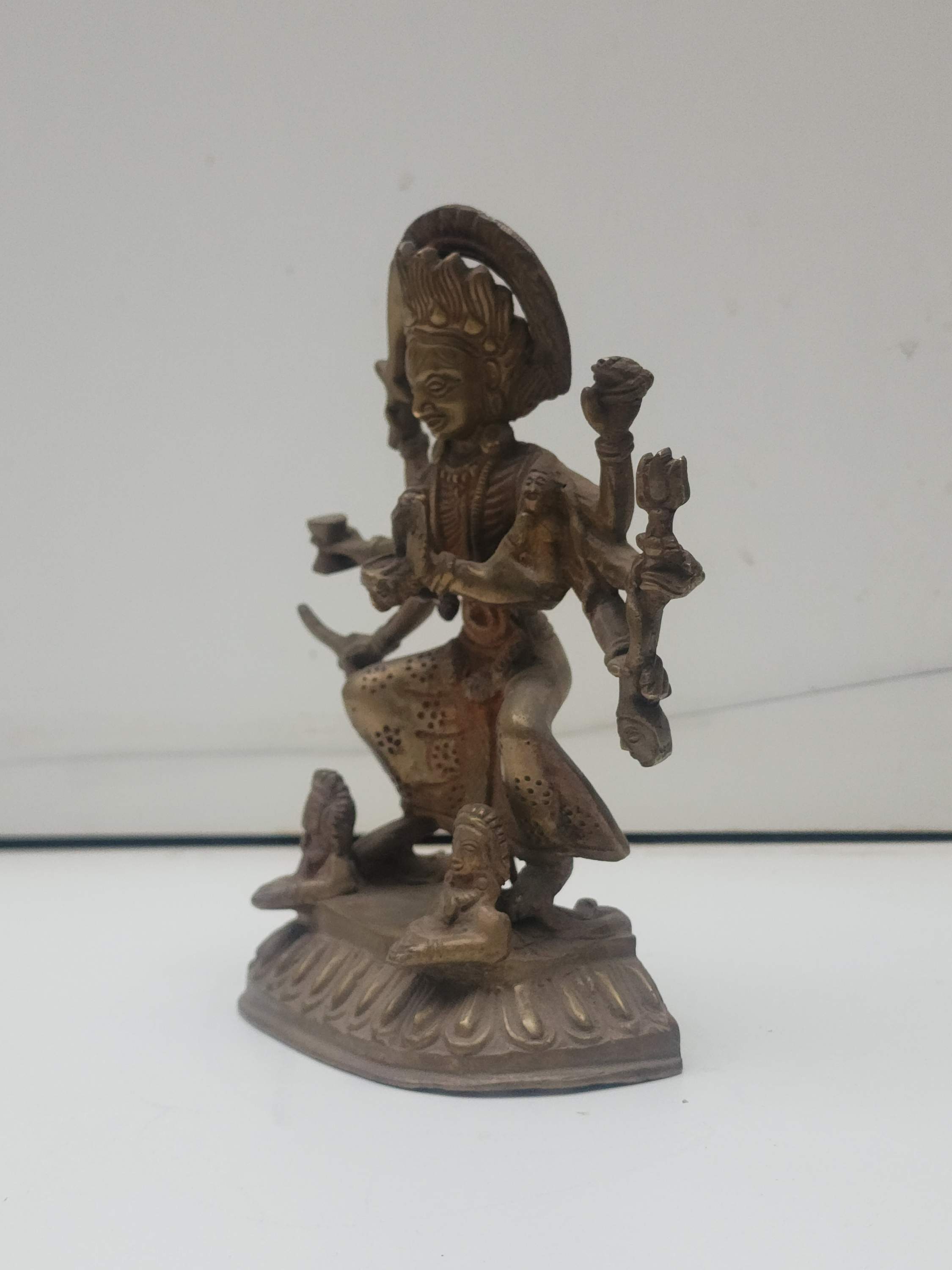 Nepali Handmade Statue Of Bhadrakali, Antique Finishing