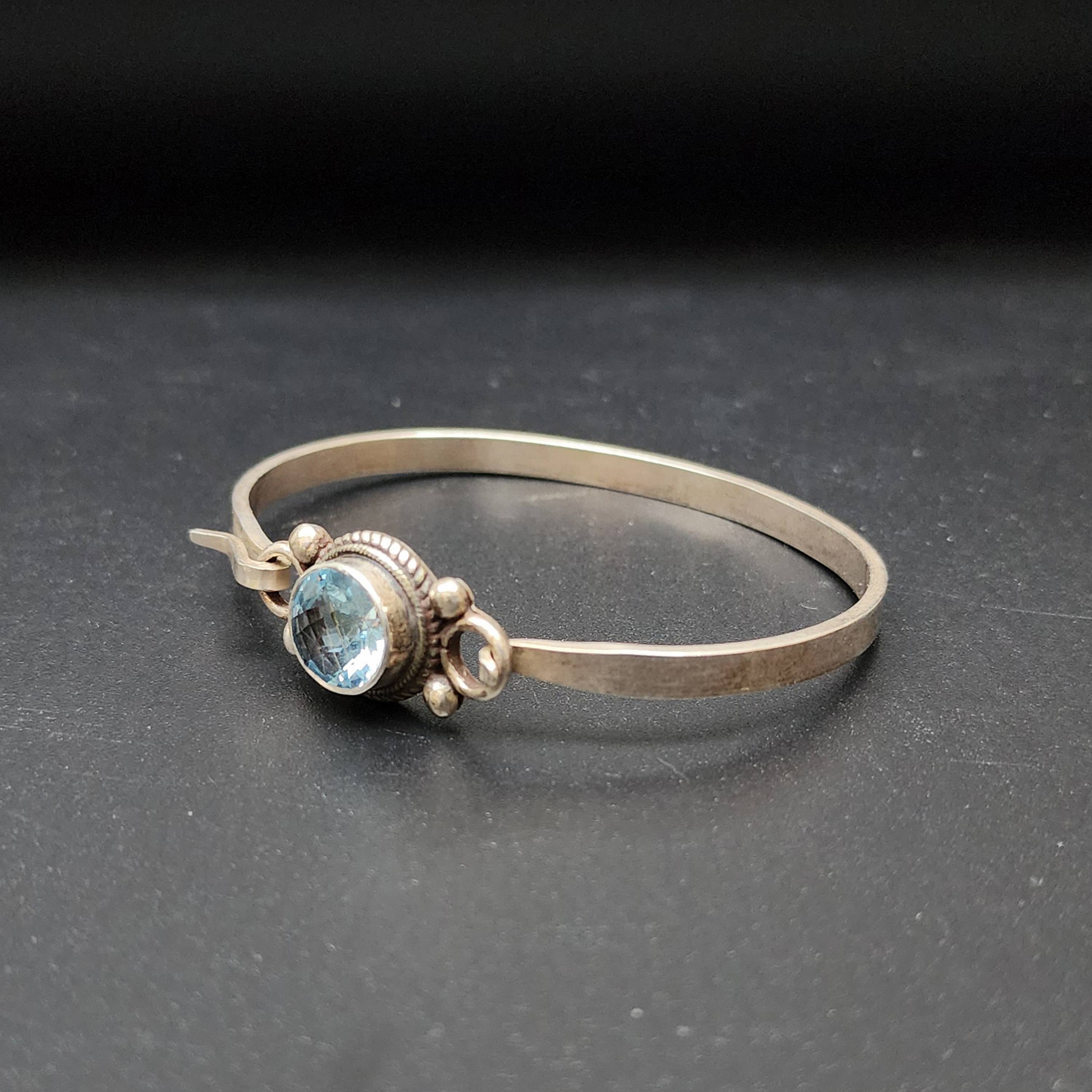 Designer Silver Jewellery bangle Or Bracelet With topaz Stone