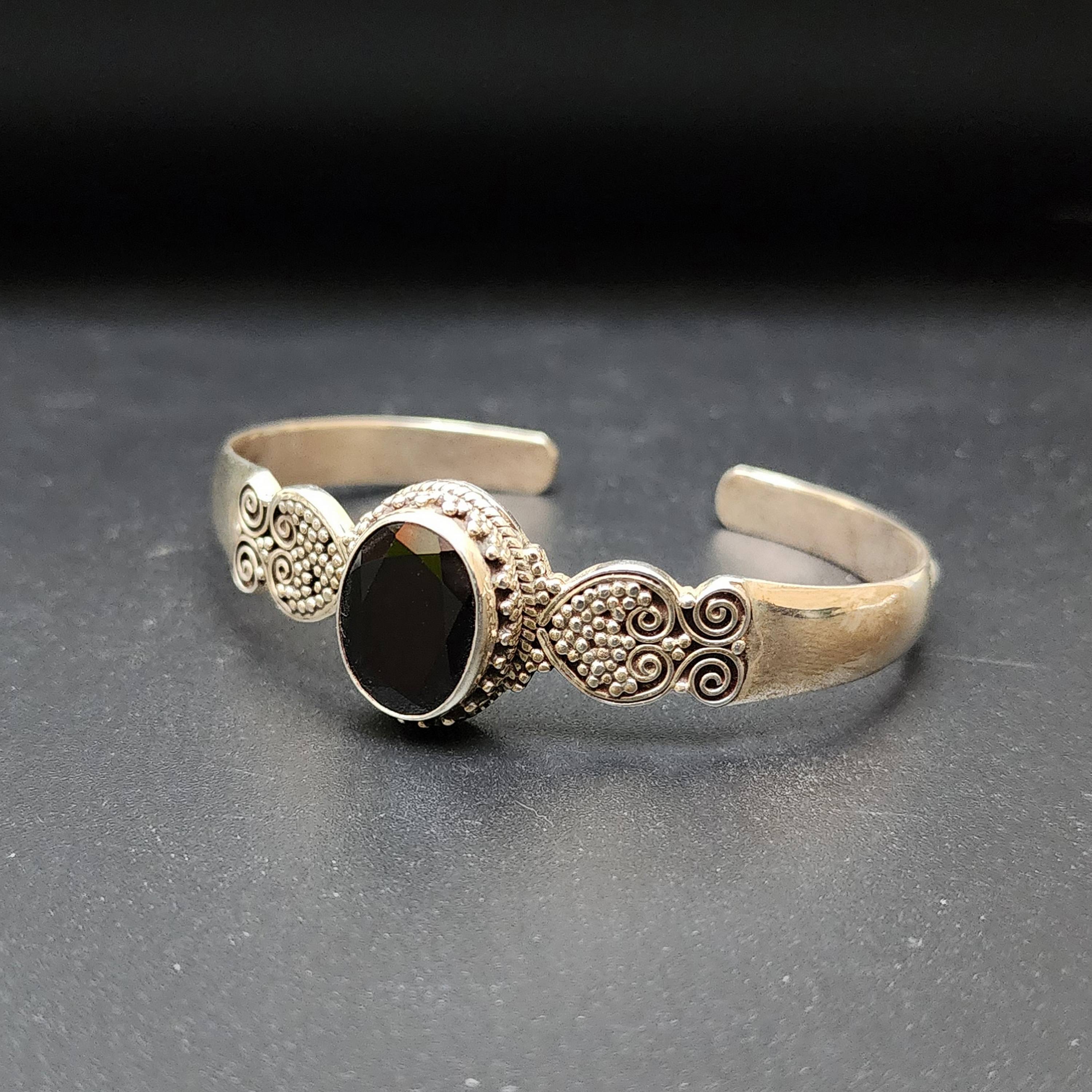 Designer Silver Jewellery bangle Or Bracelet With garnet Stone