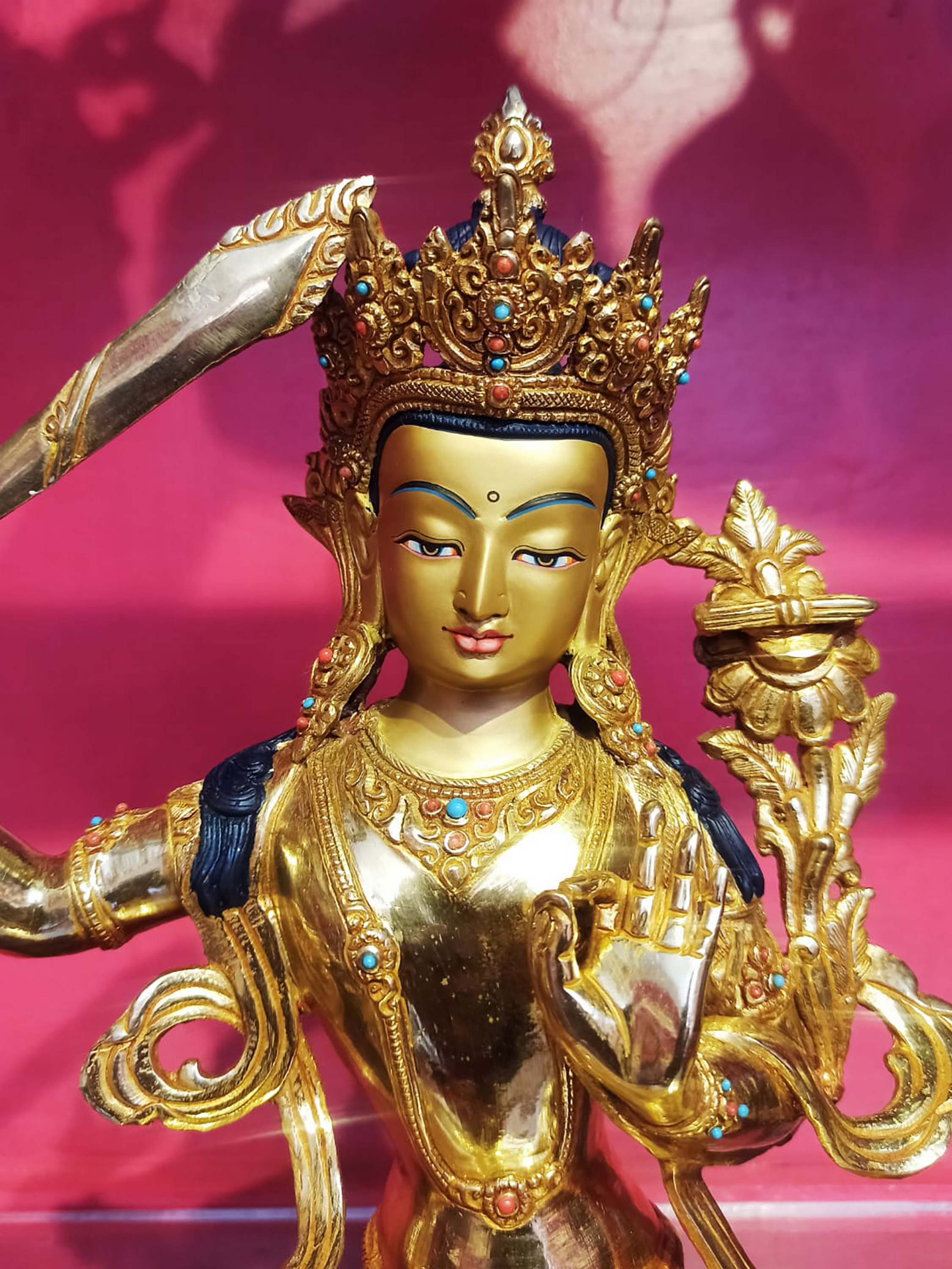 Manjushri Statue, Buddhist Handmade Statue, <span Style=