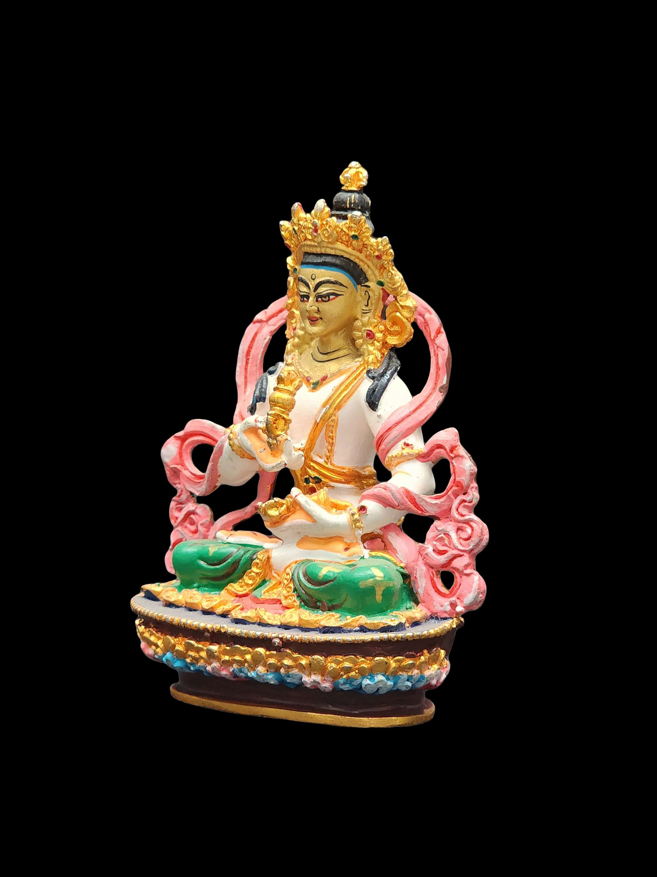 2 Inches, Buddhist Miniature Statue Of Vajrasattva, high Quality, traditional Color Fiishing