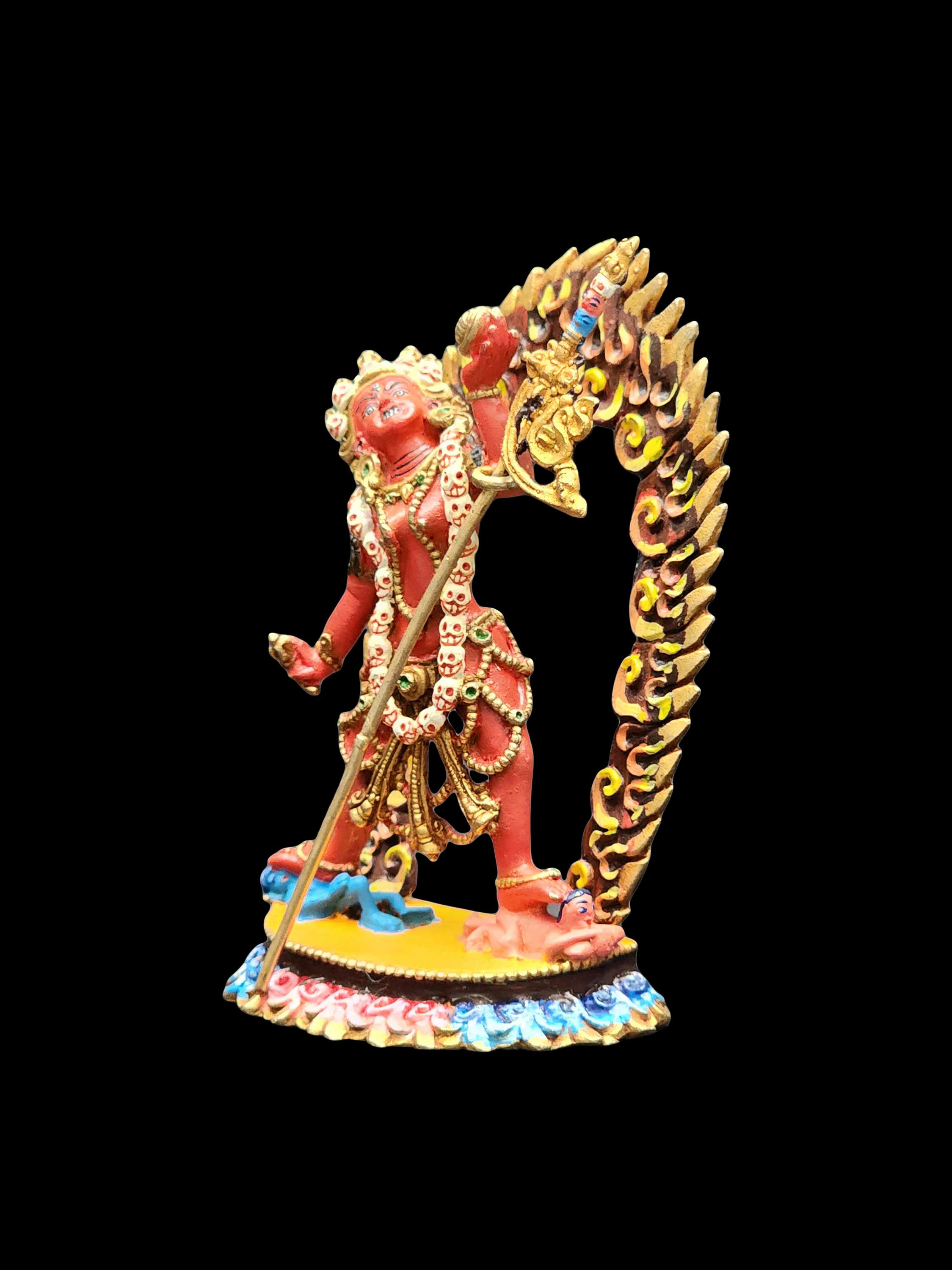 Vajrayogini Statue, Buddhist Miniature Statue Of Vajrayogini, high Quality, traditional Color Finishing