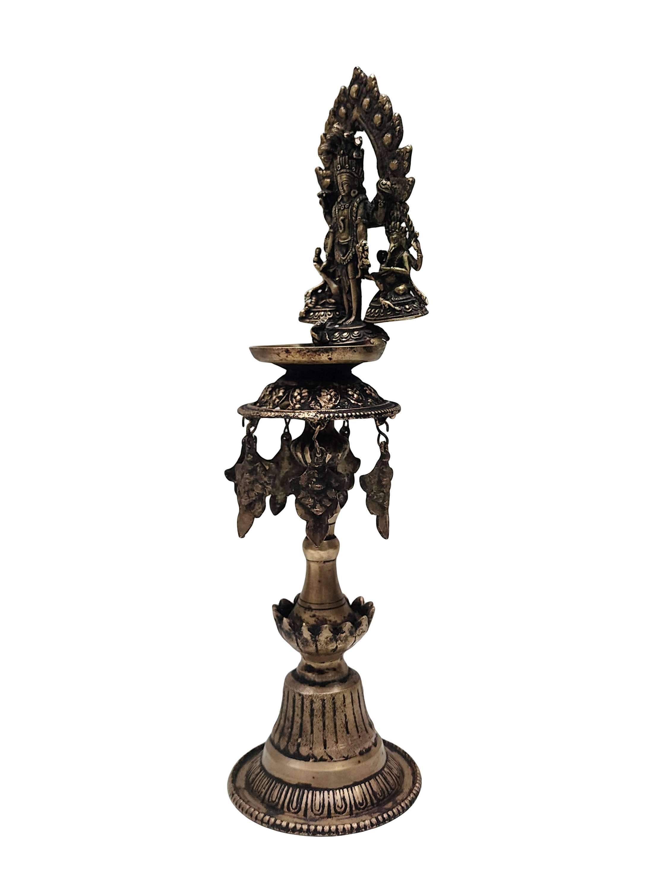 unique, Statue Of Panas, Oil Lamp, Sukunda, Panas, antique Finishing