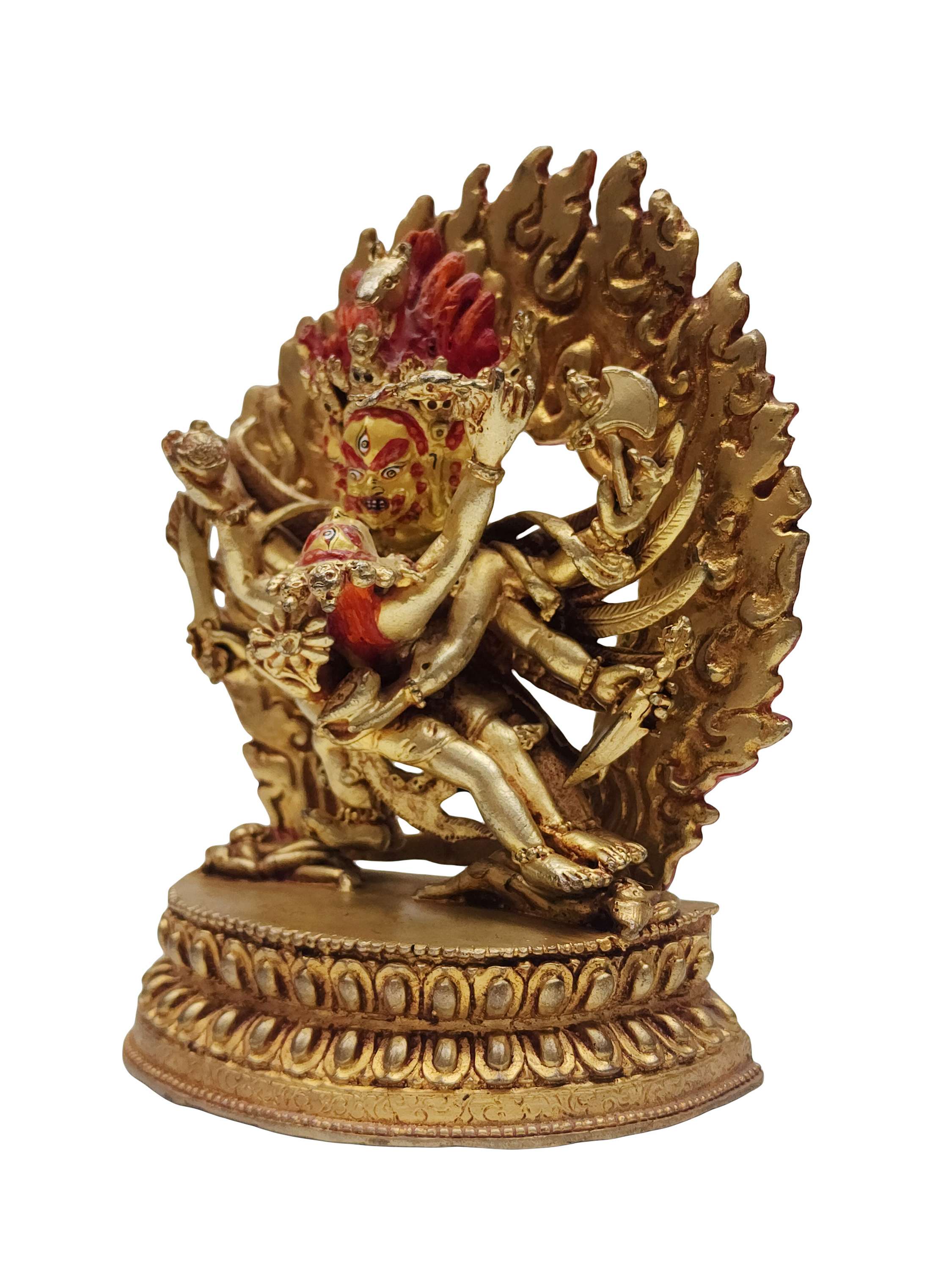 best Price,buddhist Handmade Statue Of Hayagriva, face Painted, Gold Plated, last Piece