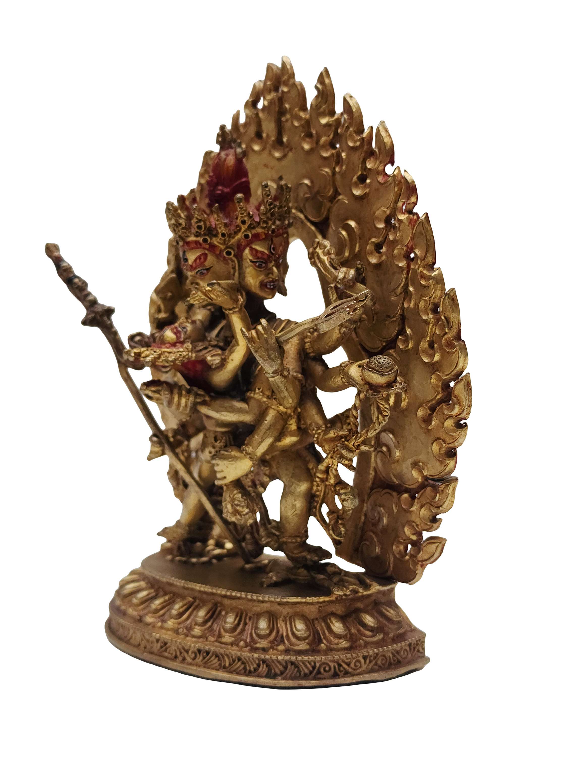 best Price, Buddhist Handmade Statue Of Chakrasamvara, face Painted, Gold Plated, last Piece