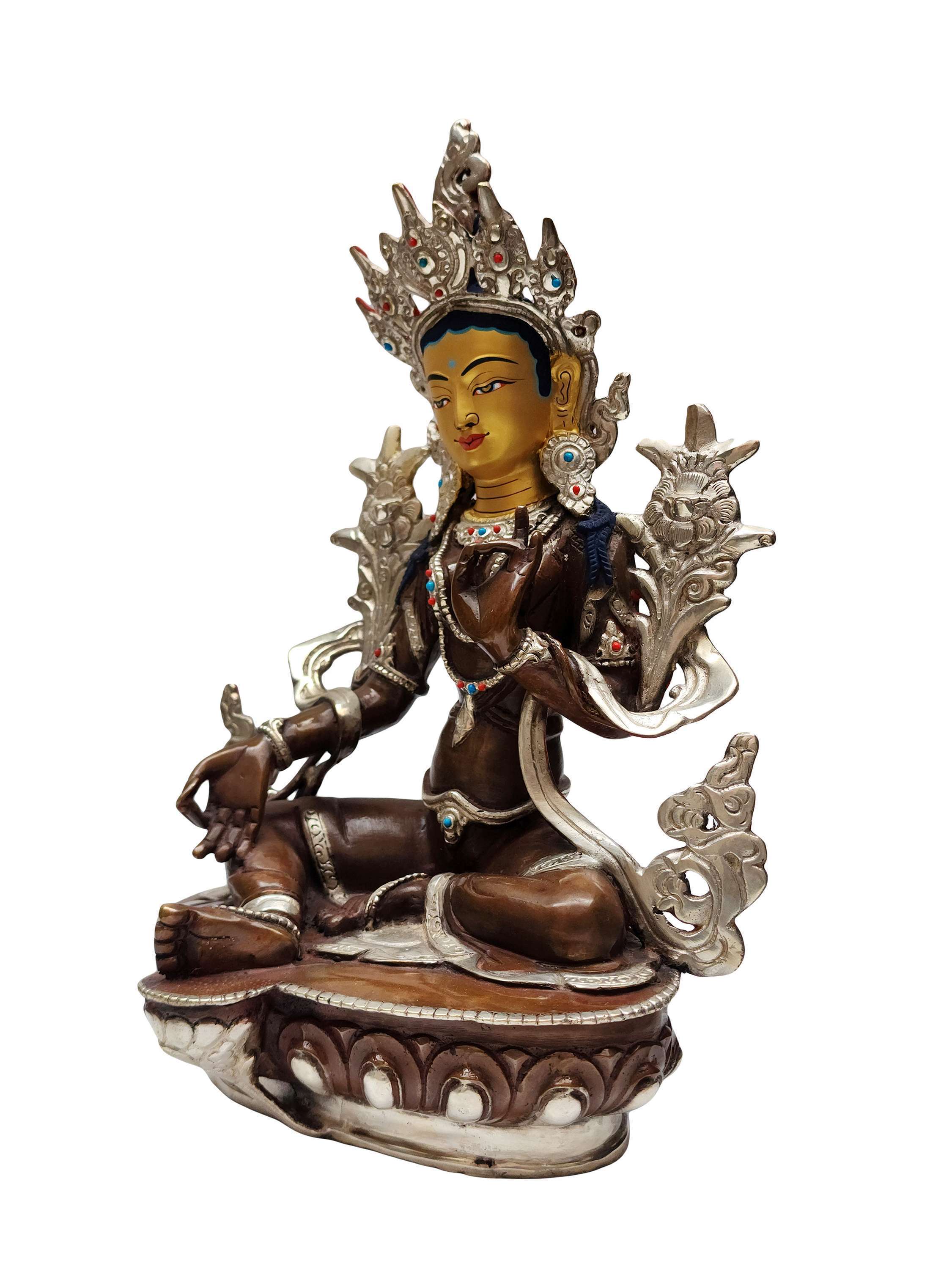 Green Tara, Buddhist Handmade Statue, <span Style=