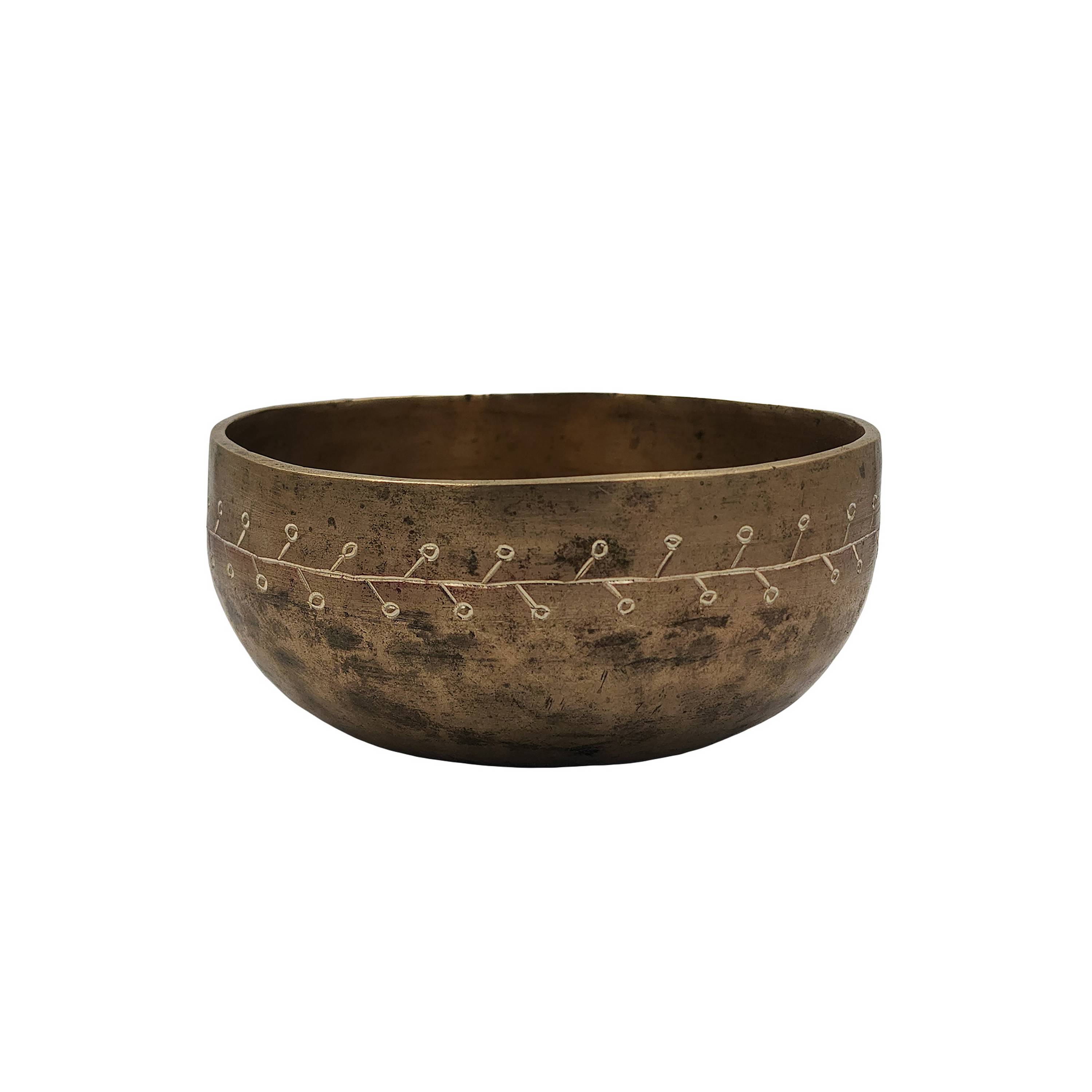 Singing Bowl Thadobati, Buddhist Hand Beaten Bowls, Hand Carved, Antique