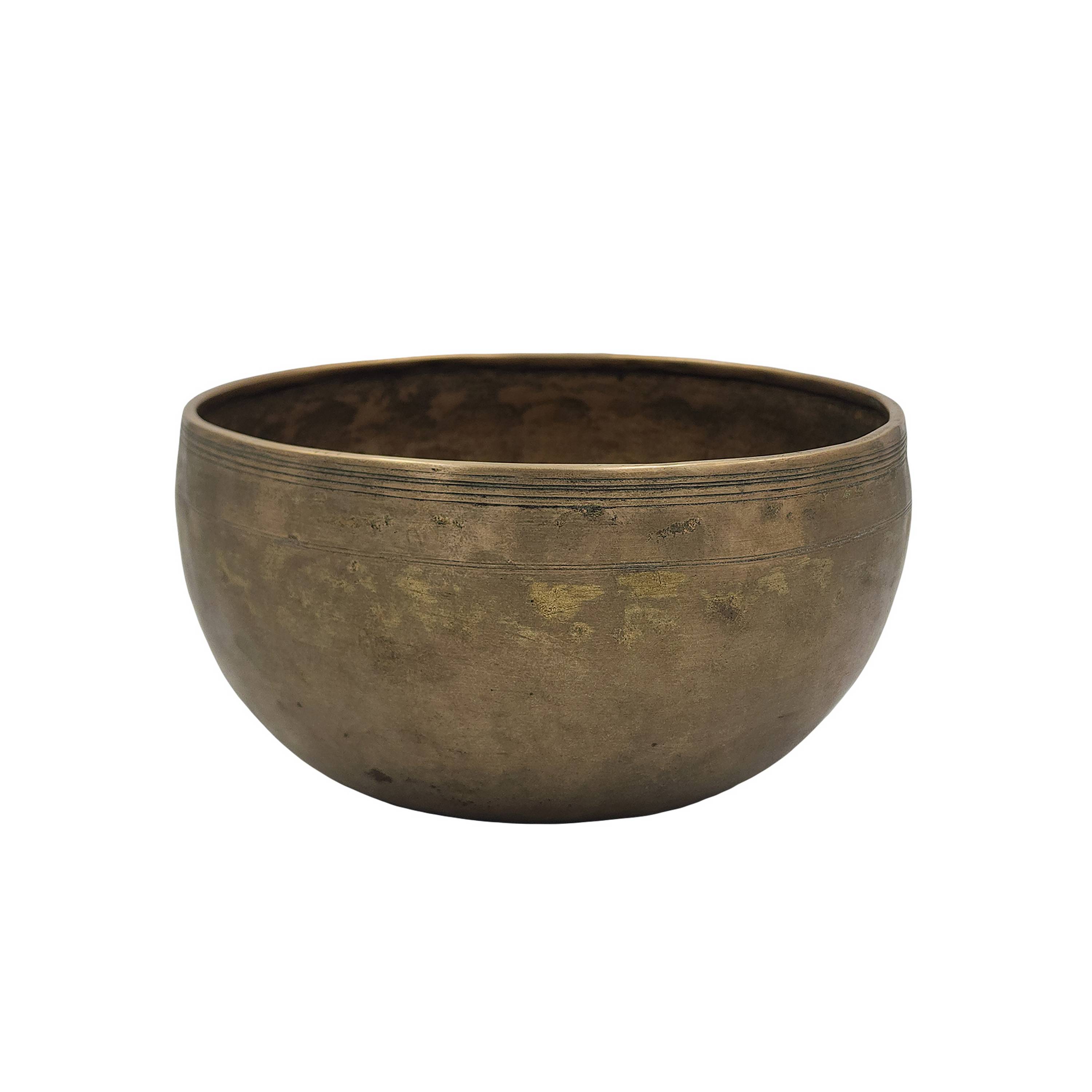 extremely Rare, Buddhist Hand Beaten lingam Singing Bowl, With Plain, Antique