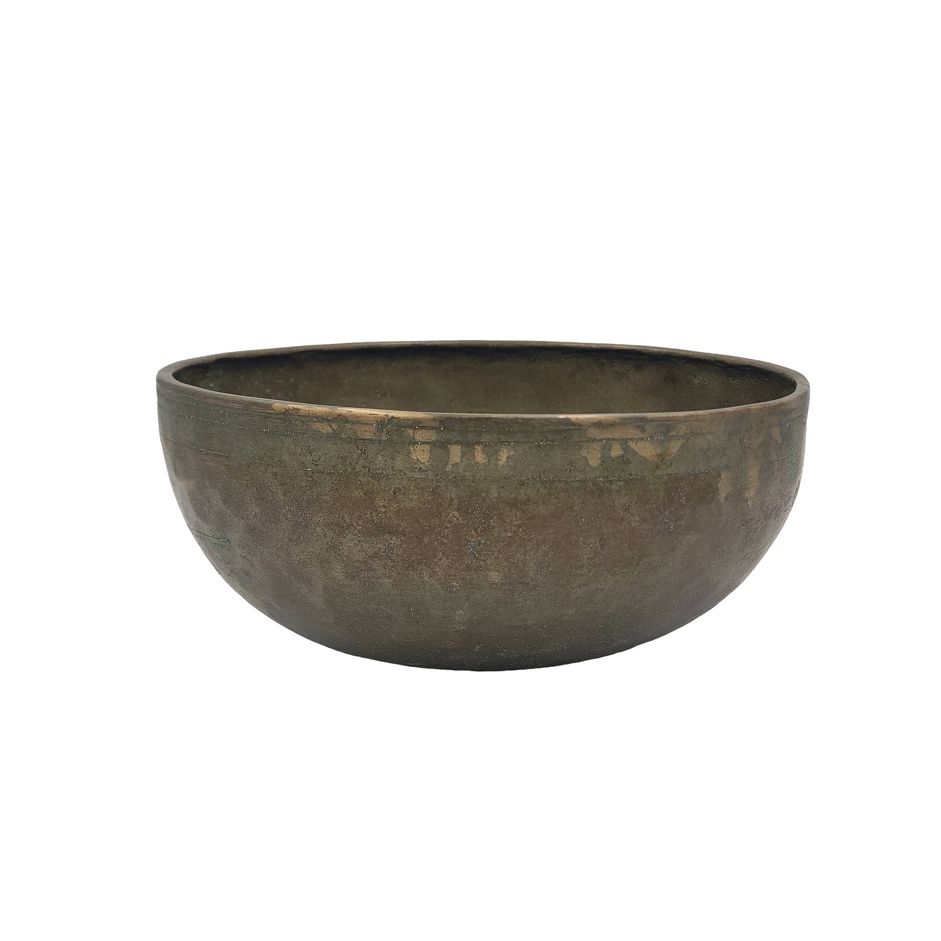 extremely Rare, Buddhist Hand Beaten Lingam Singing Bowl, With Plain, Antique