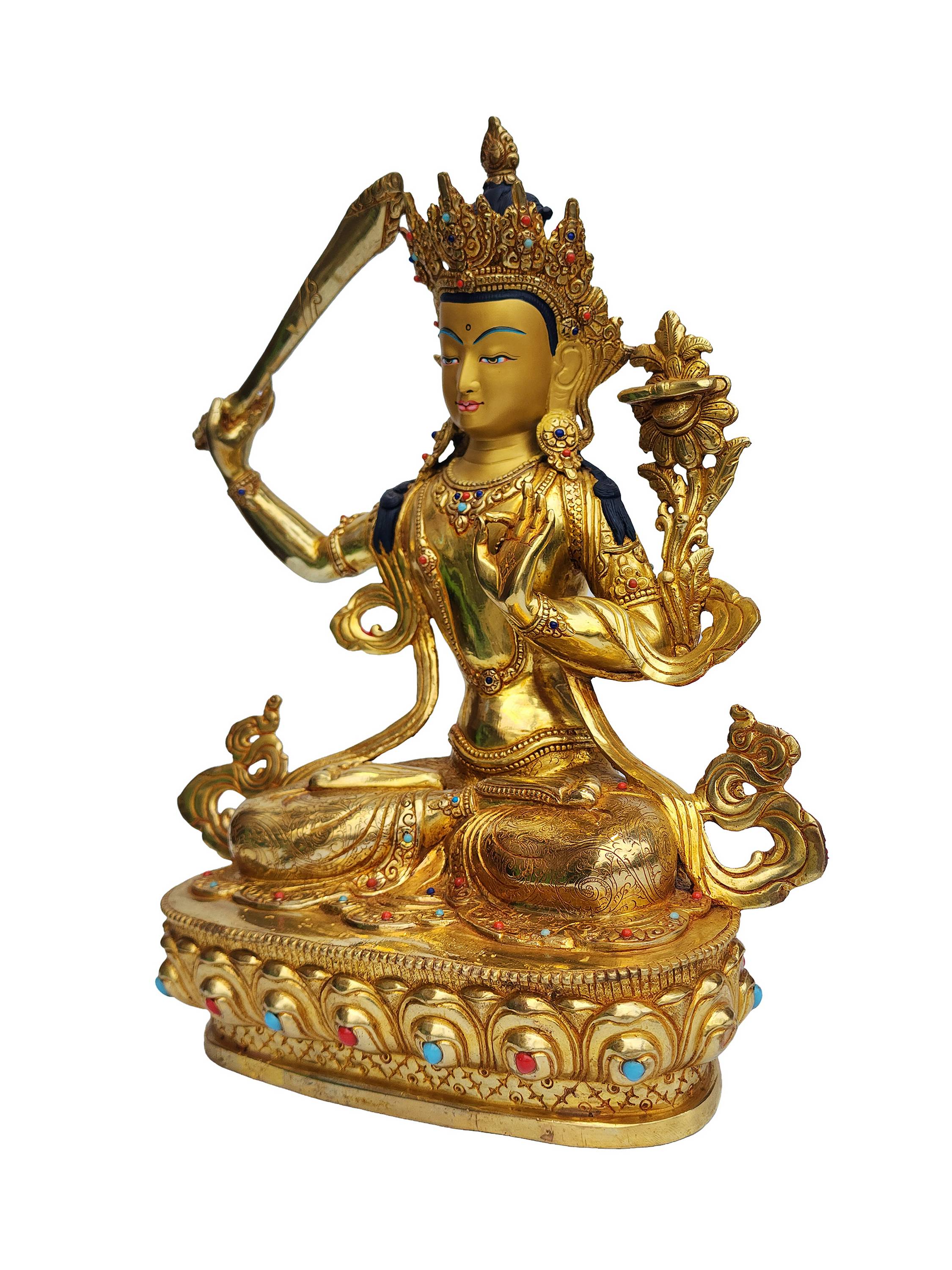 Manjushri Statue, Buddhist Handmade Statue, <span Style=