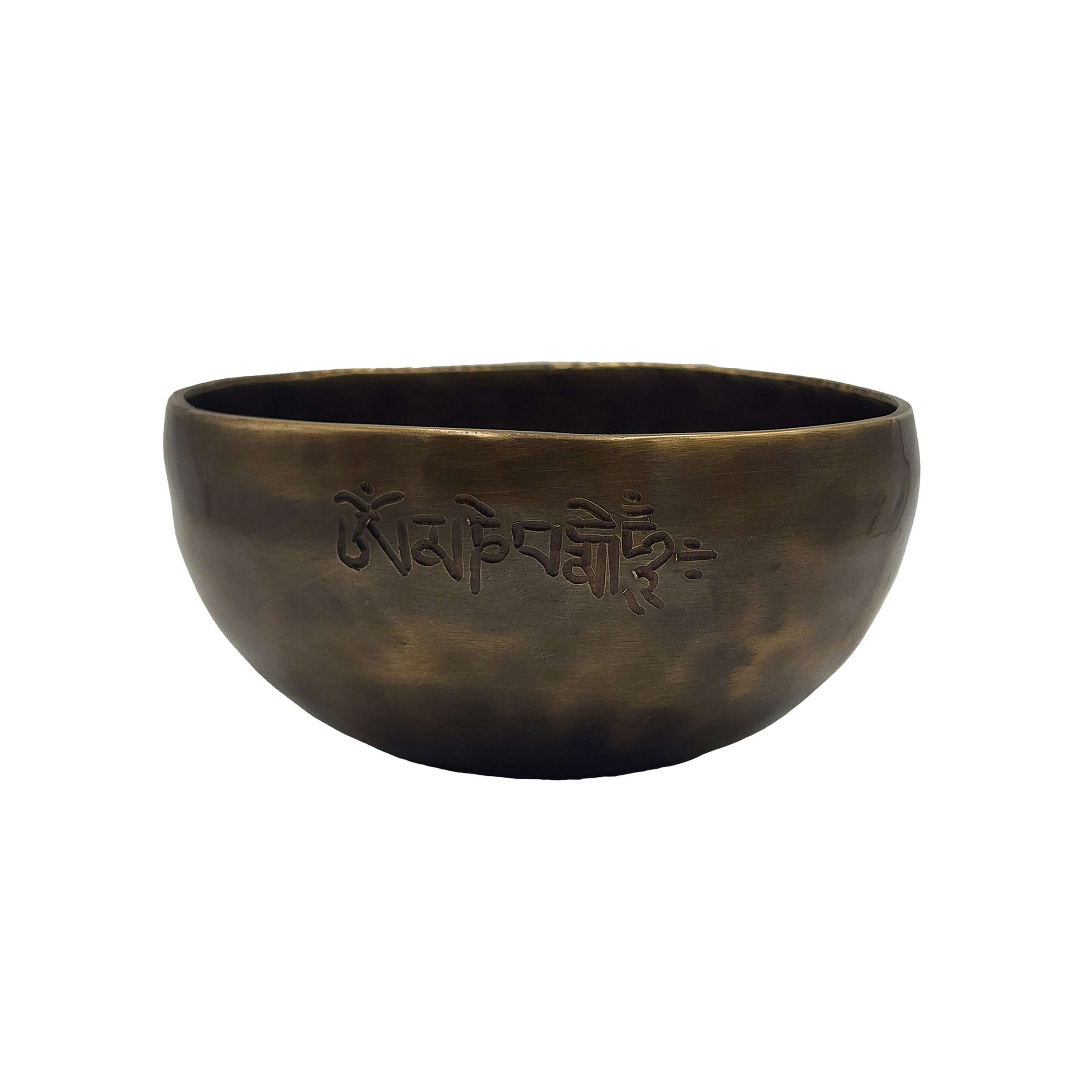 Singing Bowl, Buddhist Hand Beatan, Moon Carved